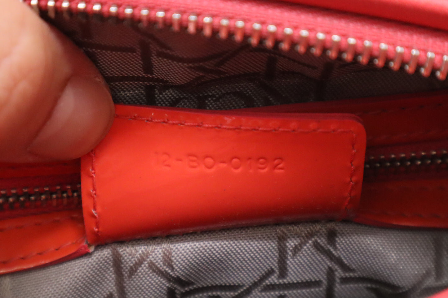 Dior Lady Dior Medium in Orange Cannage Patent Leather