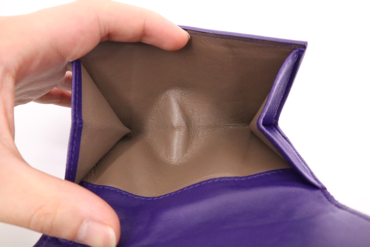 Bottega Veneta Compact Wallet in Purple Intrecciato Leather