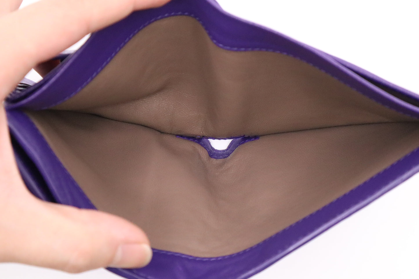 Bottega Veneta Compact Wallet in Purple Intrecciato Leather