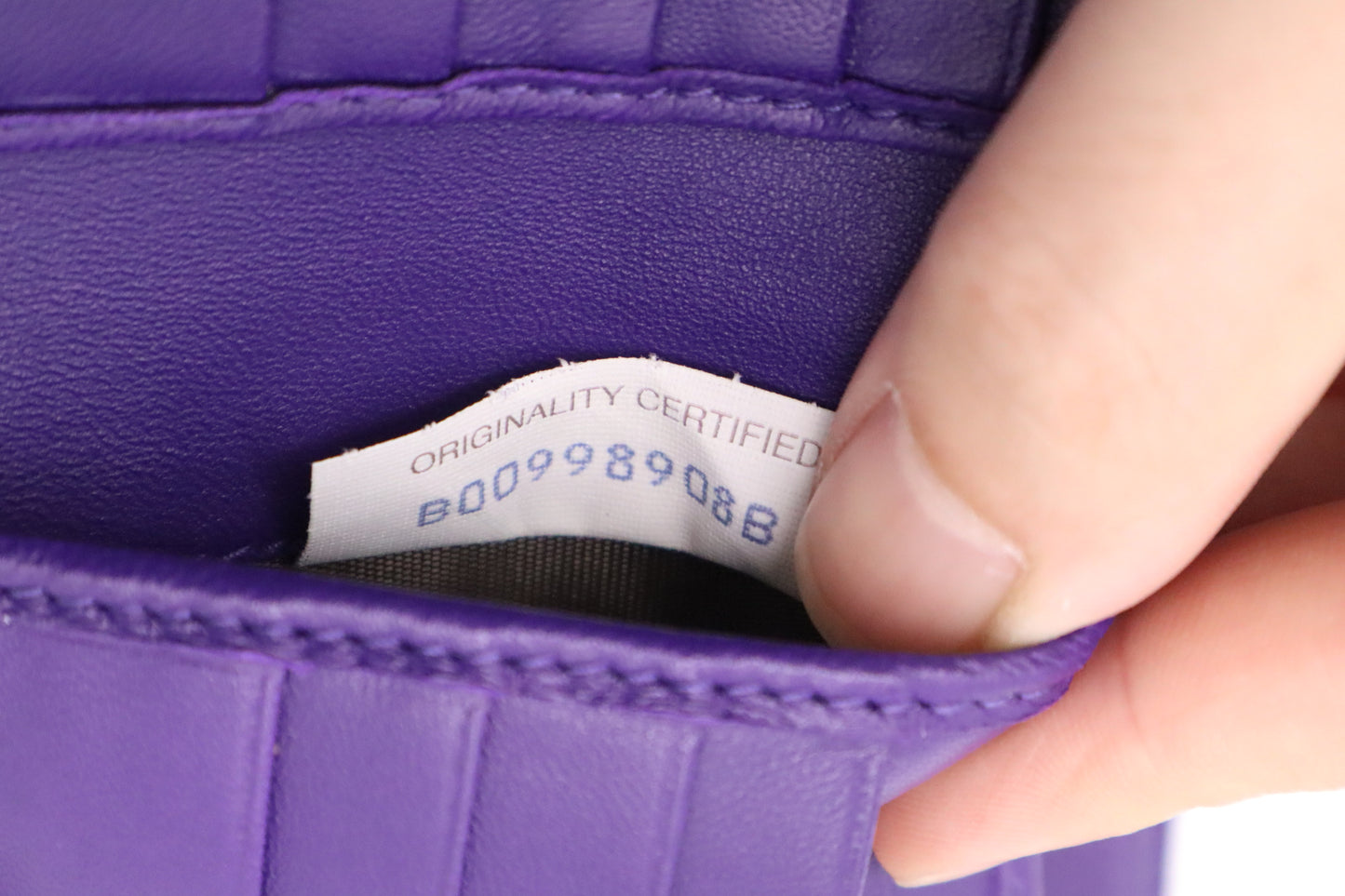 Bottega Veneta Compact Wallet in Purple Intrecciato Leather
