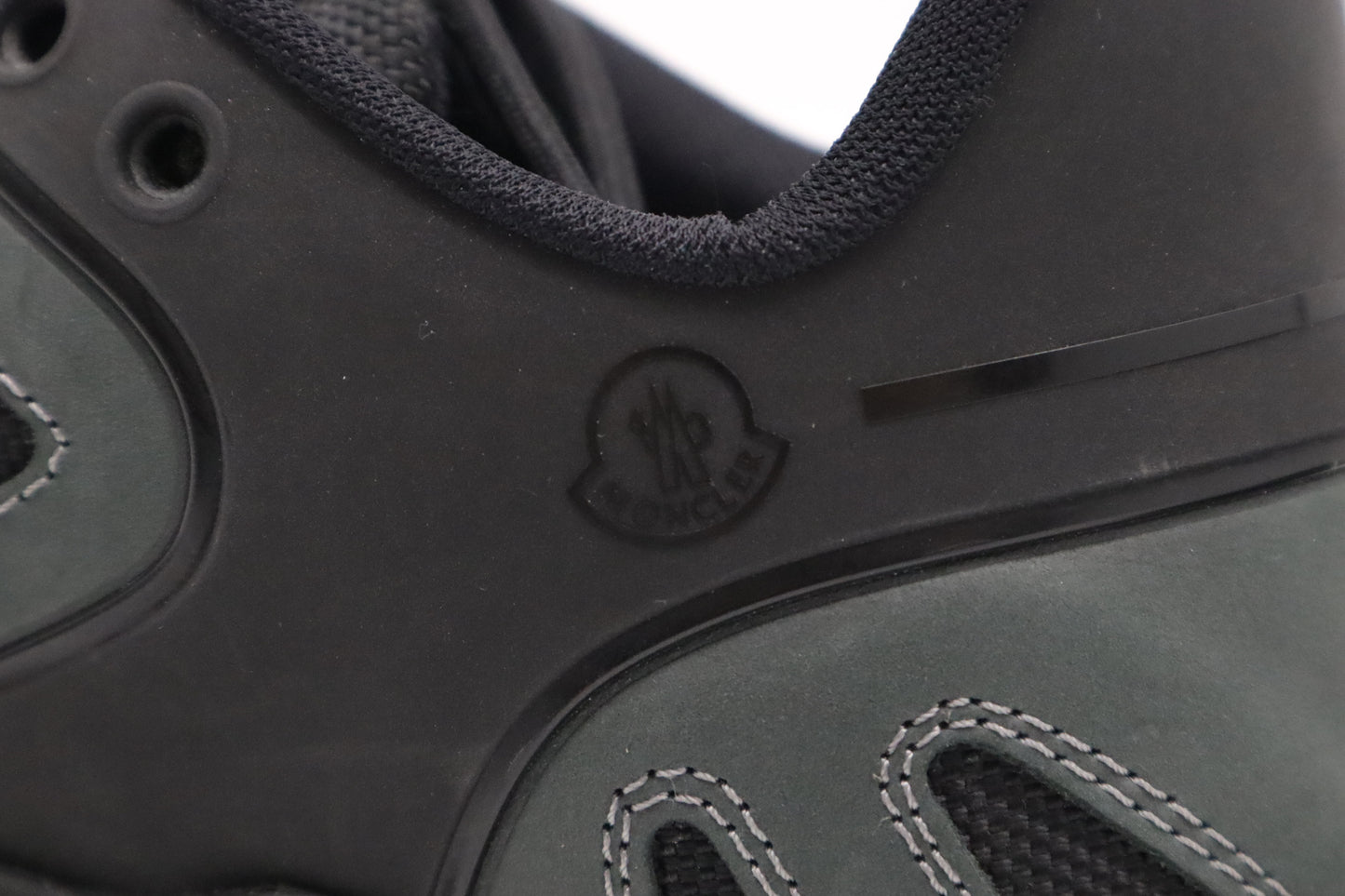 Moncler Silencio Sneakers in Black and Grey-Green Leather