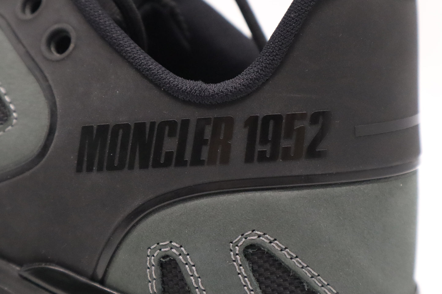 Moncler Silencio Sneakers in Black and Grey-Green Leather