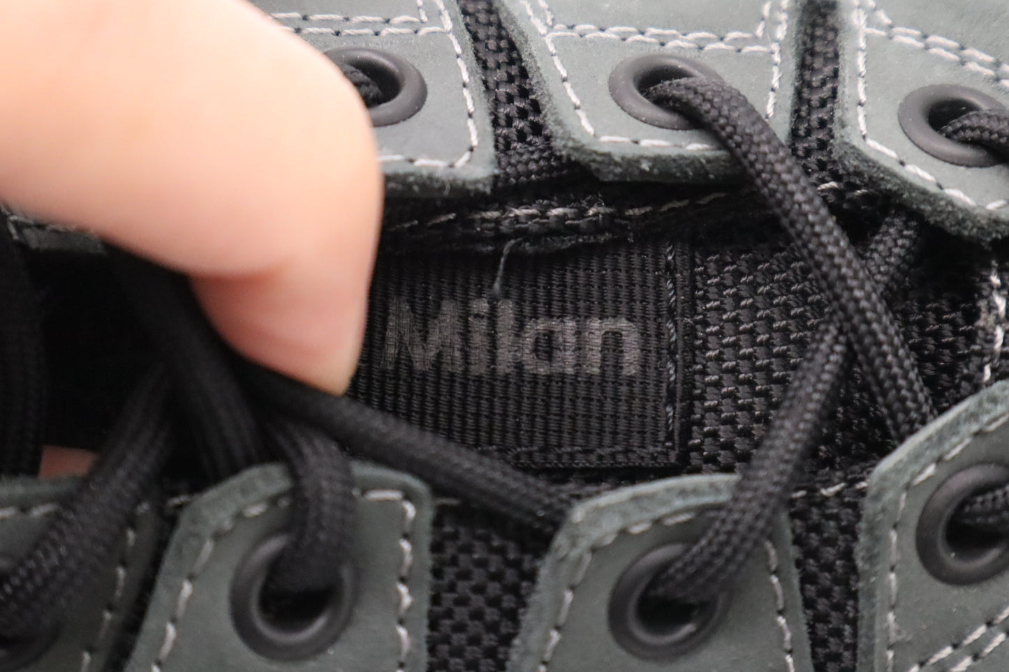 Moncler Silencio Sneakers in Black and Grey-Green Leather