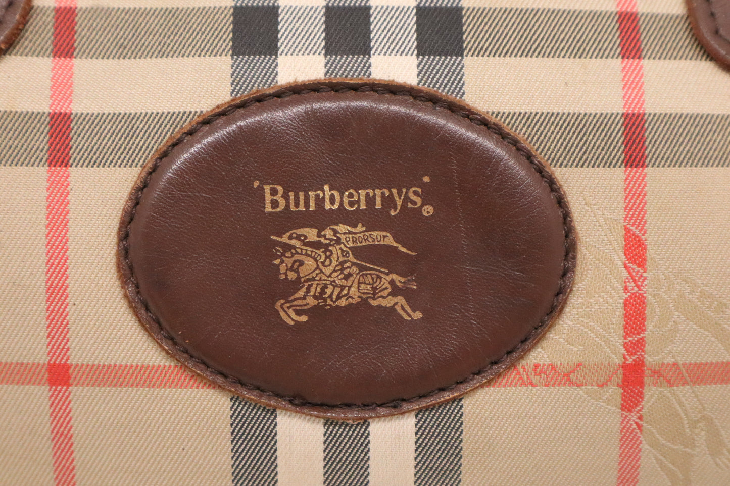 Burberry Boston Bag in Brown Checked Canvas