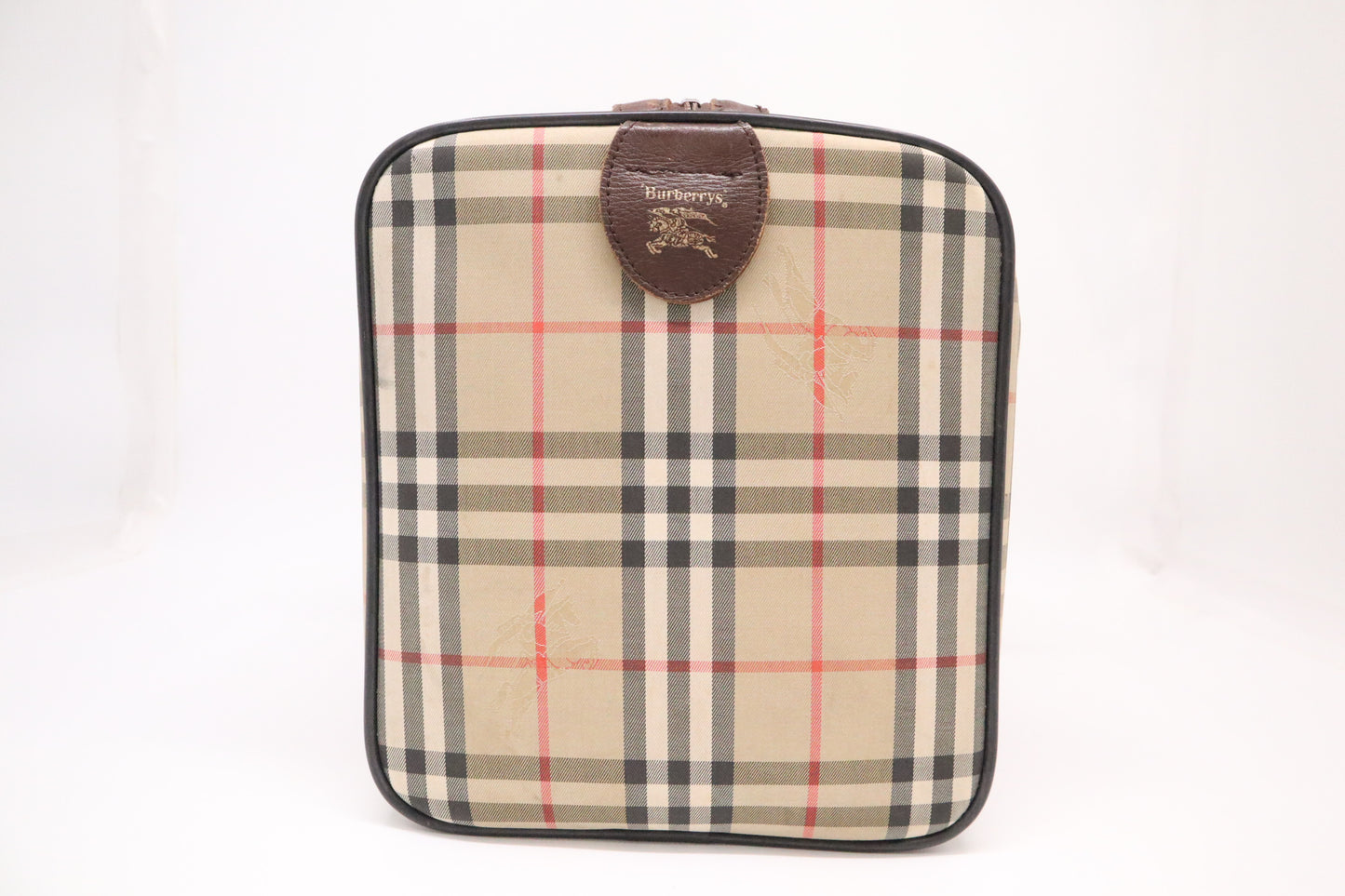 Burberry Boston Bag in Brown Checked Canvas