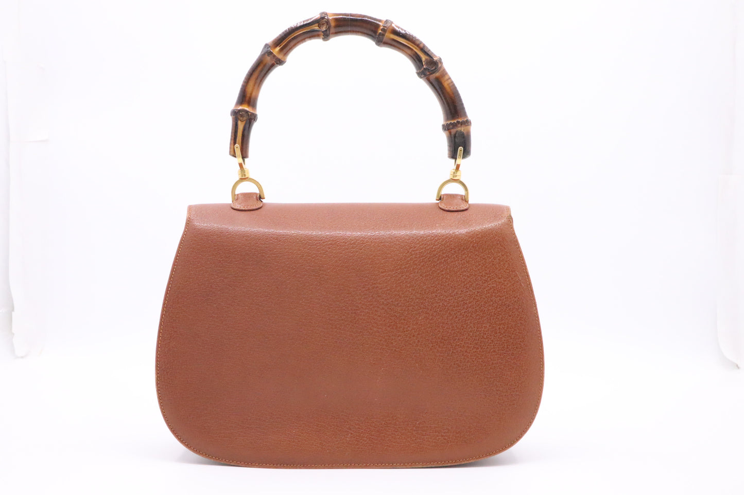 Gucci Bamboo Large 1947 Top Handle Bag in Tan Leather