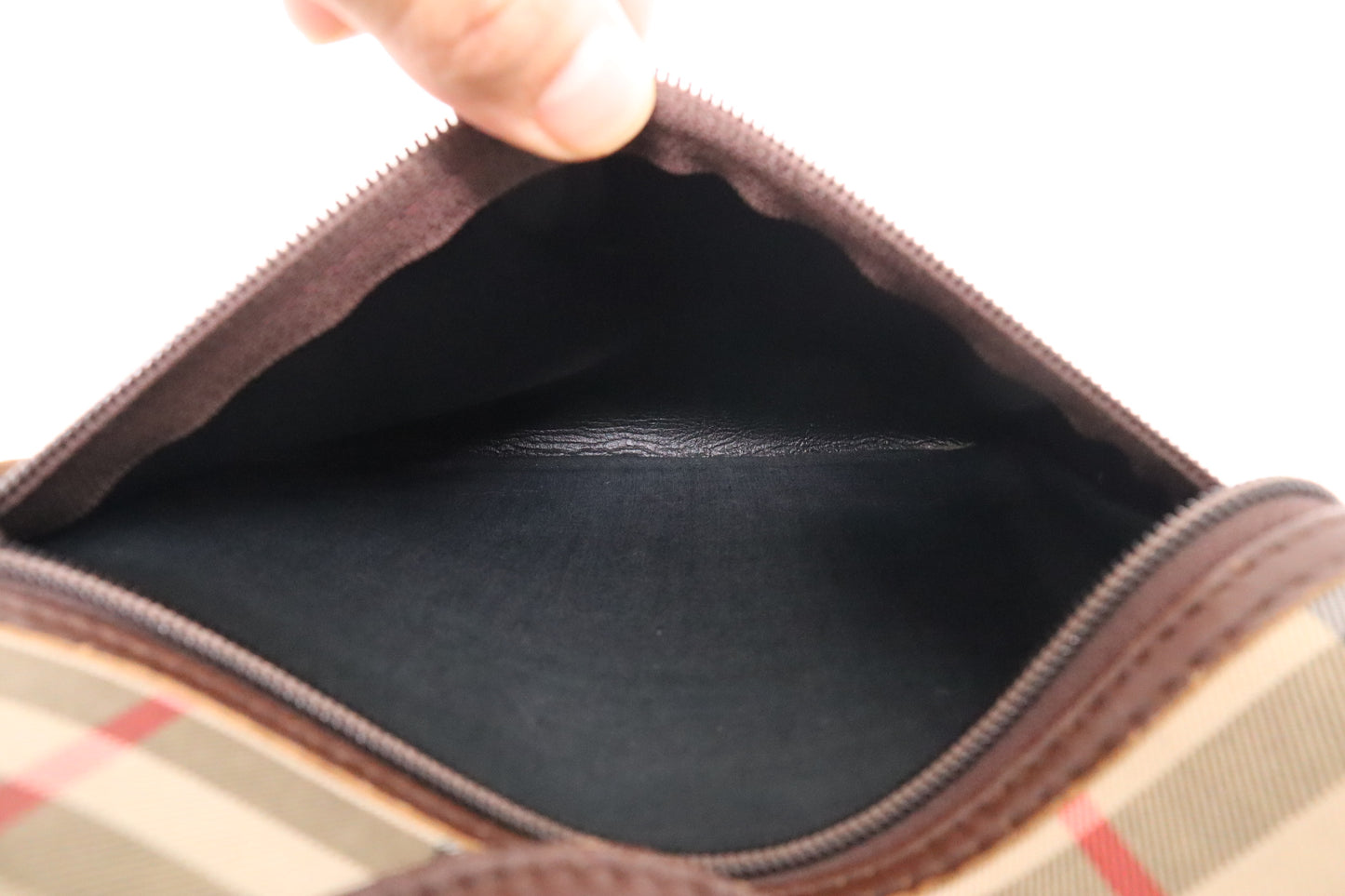 Burberry Boston Bag in Brown Checked Canvas
