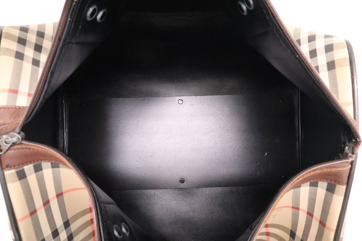 Burberry Boston Bag in Brown Checked Canvas