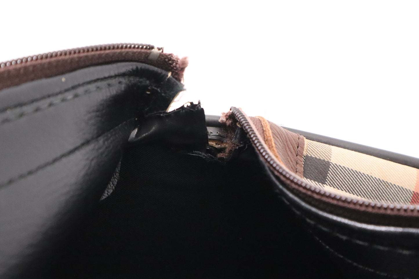 Burberry Boston Bag in Brown Checked Canvas