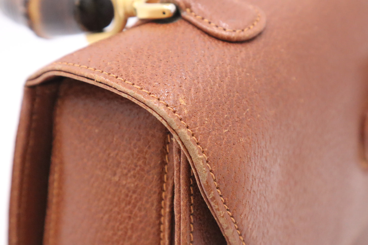 Gucci Bamboo Large 1947 Top Handle Bag in Tan Leather