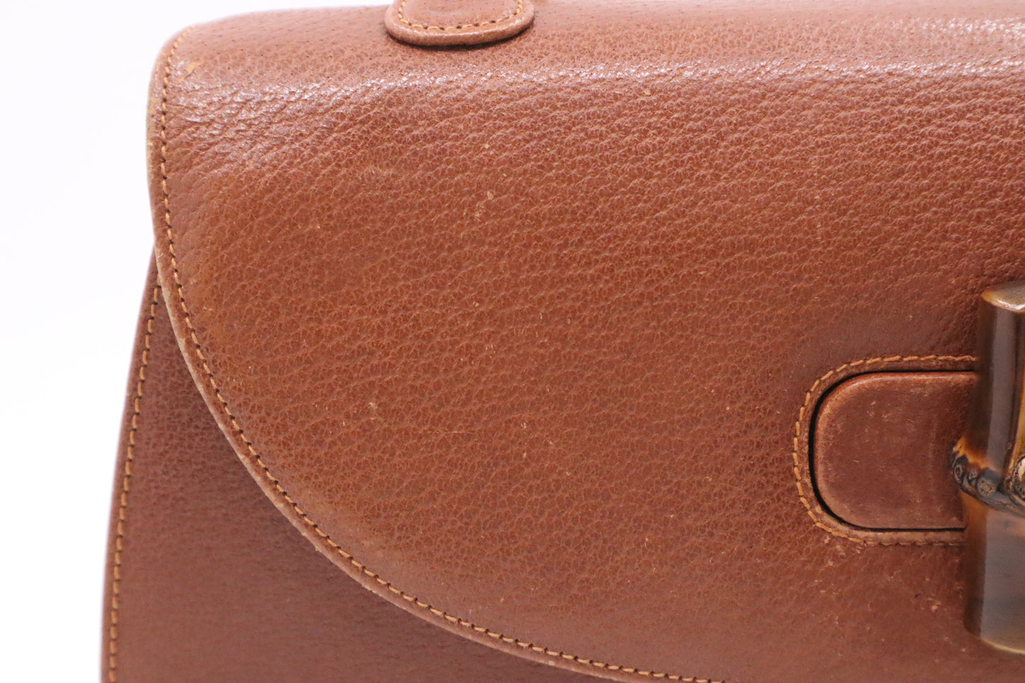 Gucci Bamboo Large 1947 Top Handle Bag in Tan Leather