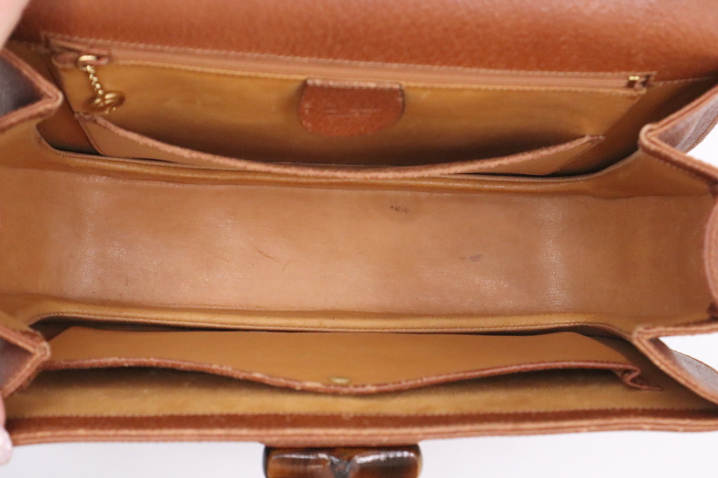 Gucci Bamboo Large 1947 Top Handle Bag in Tan Leather