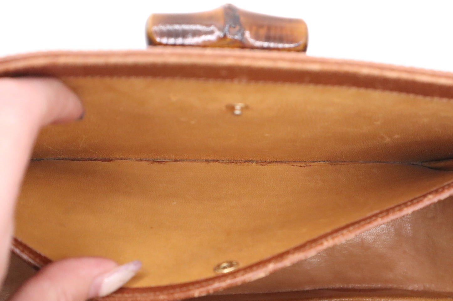 Gucci Bamboo Large 1947 Top Handle Bag in Tan Leather