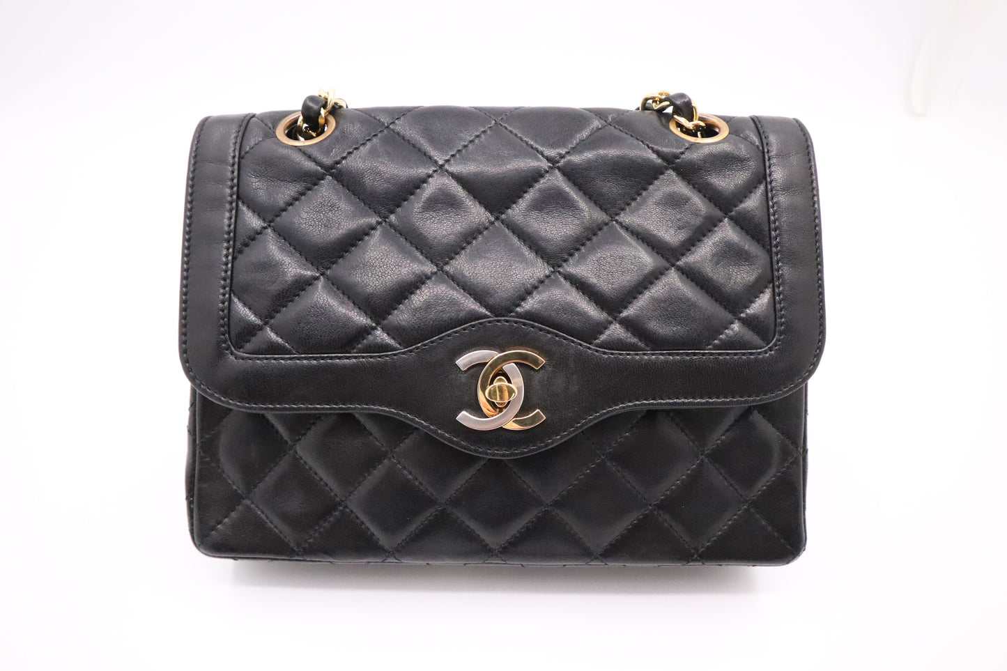 Chanel Small Paris Double Flap in Black Matelassé Leather
