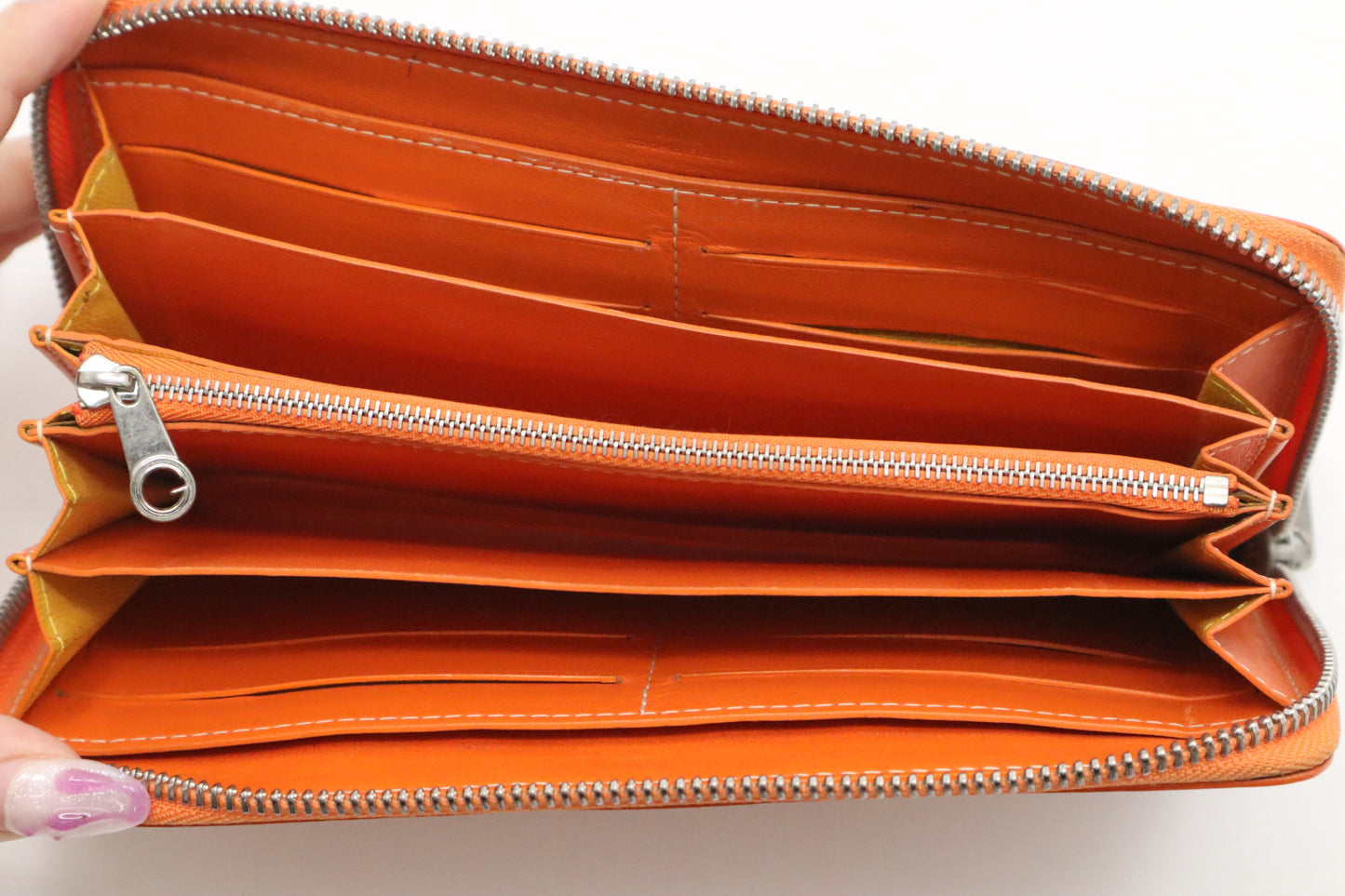 Goyard Long Zippy Wallet in Orange Goyardine Canvas