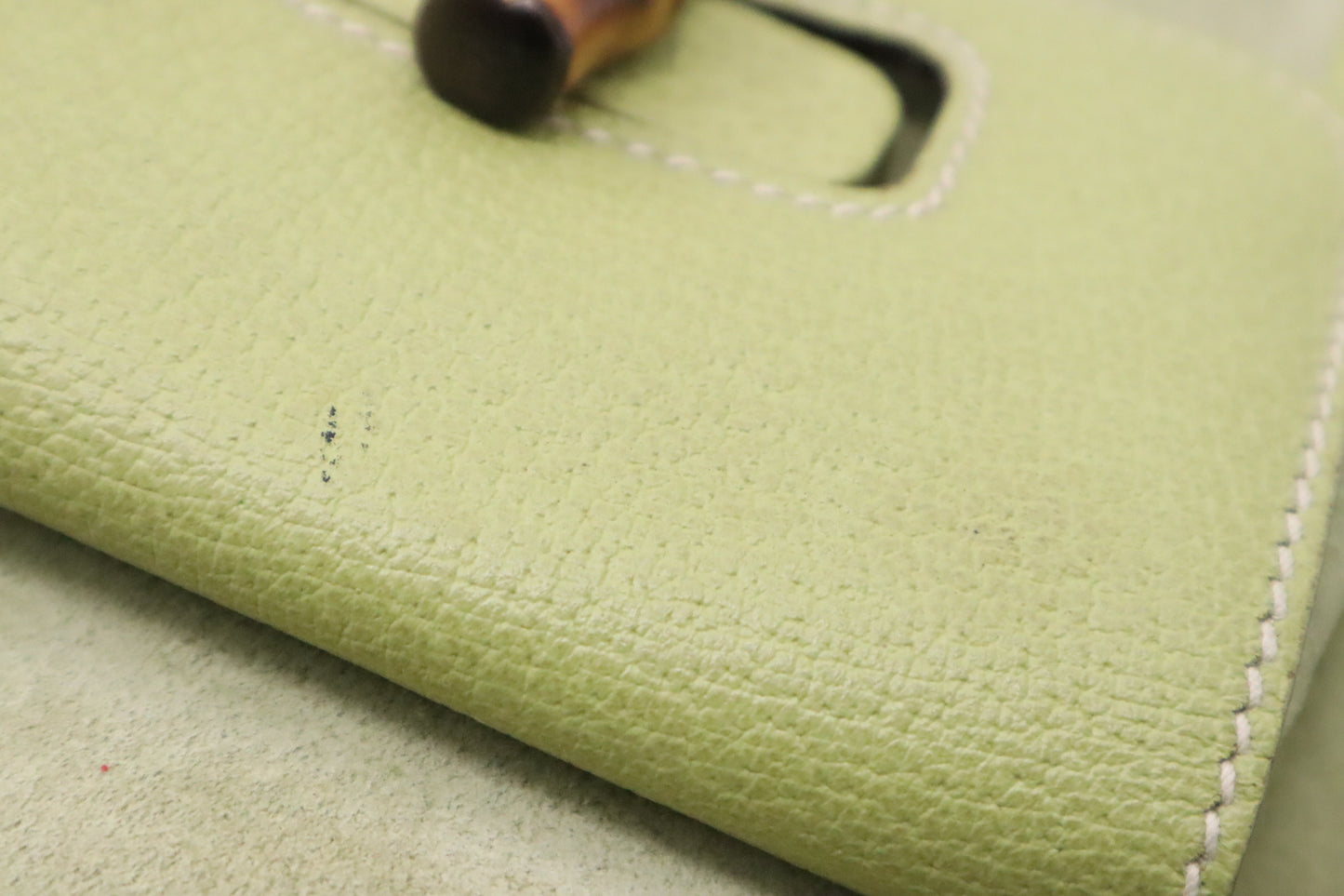 Gucci Bamboo Backpack in Pale Green Suede