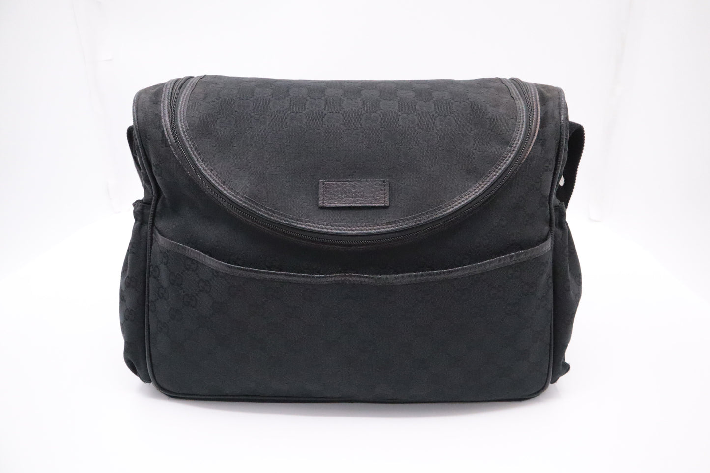 Gucci Diaper Bag in Black GG Canvas