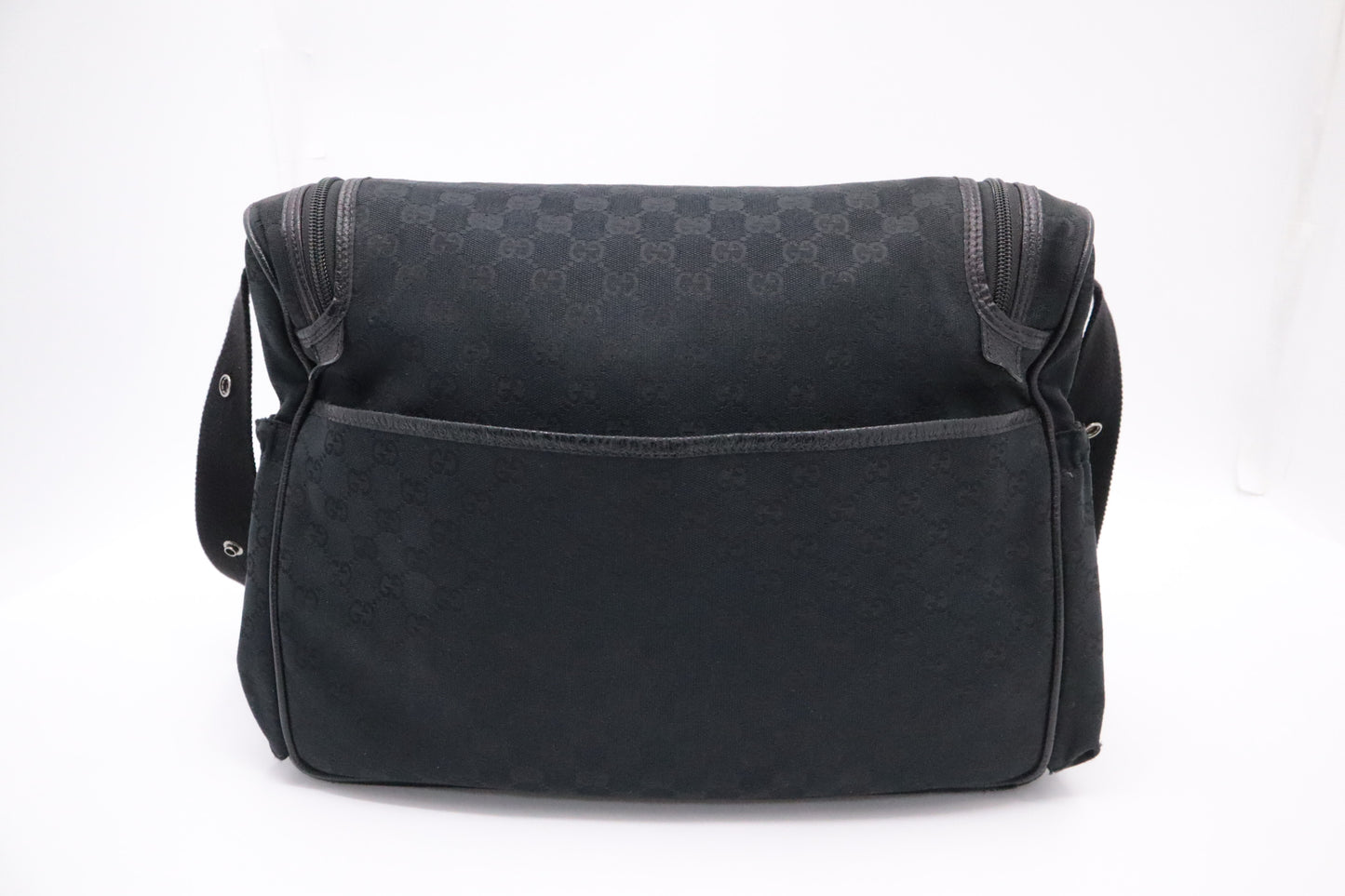 Gucci Diaper Bag in Black GG Canvas