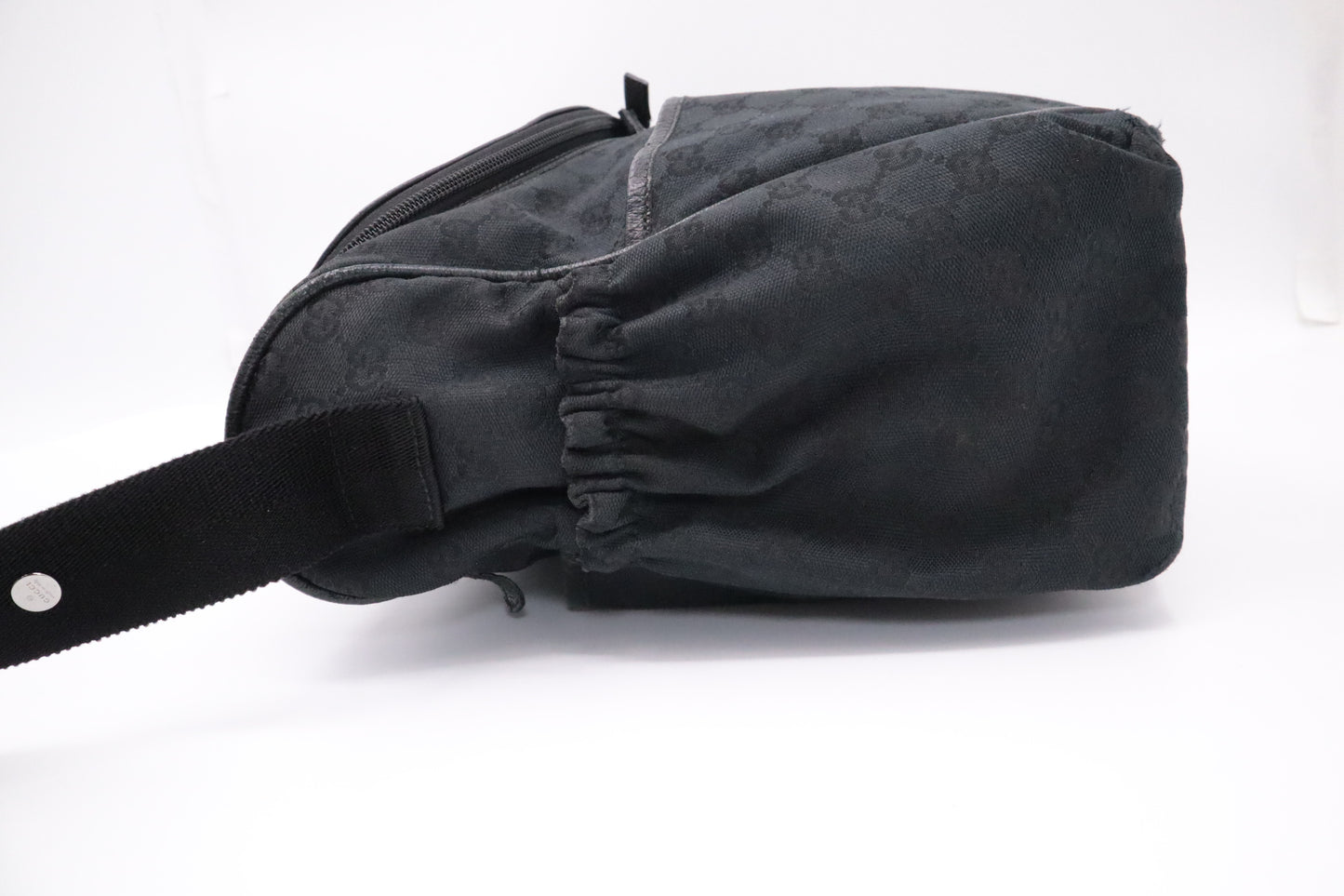 Gucci Diaper Bag in Black GG Canvas