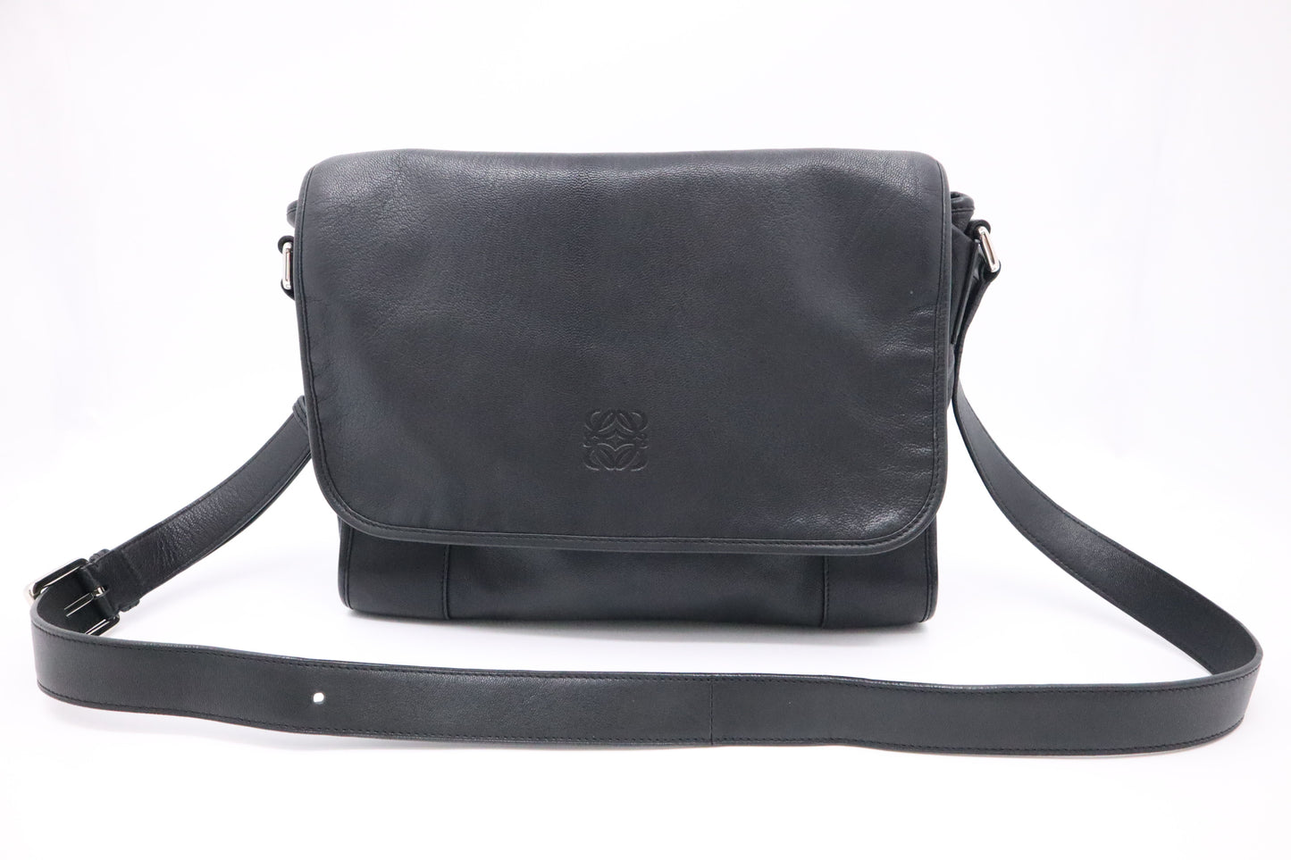 Loewe Messenger Bag in Black Leather