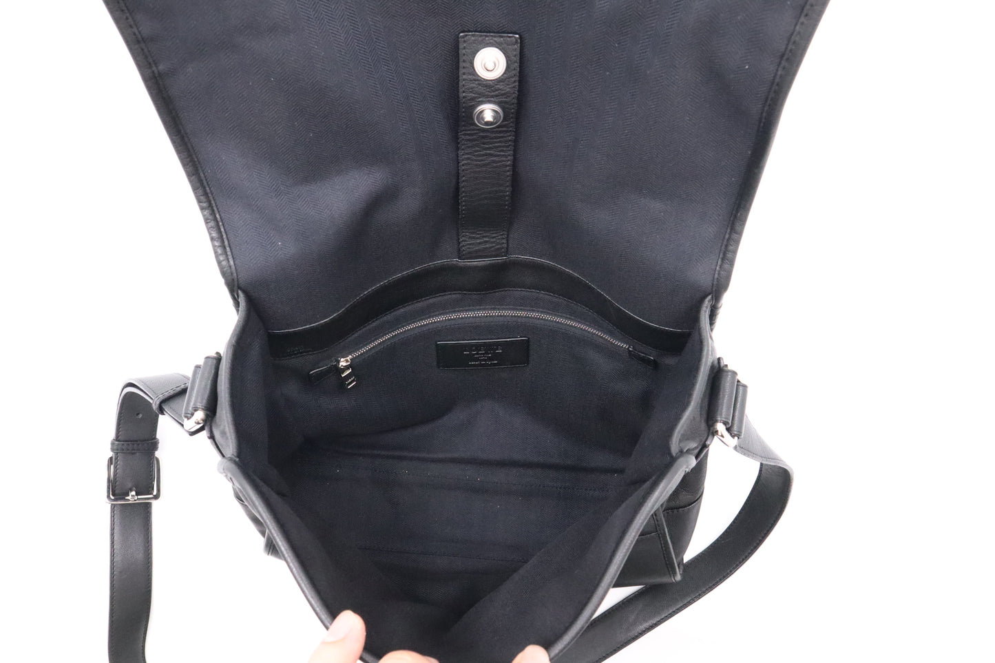 Loewe Messenger Bag in Black Leather