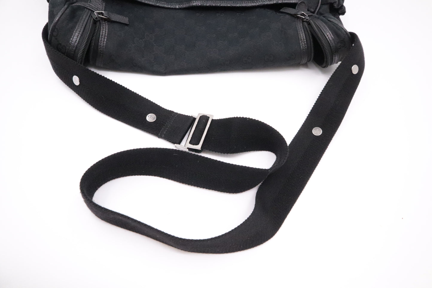 Gucci Diaper Bag in Black GG Canvas