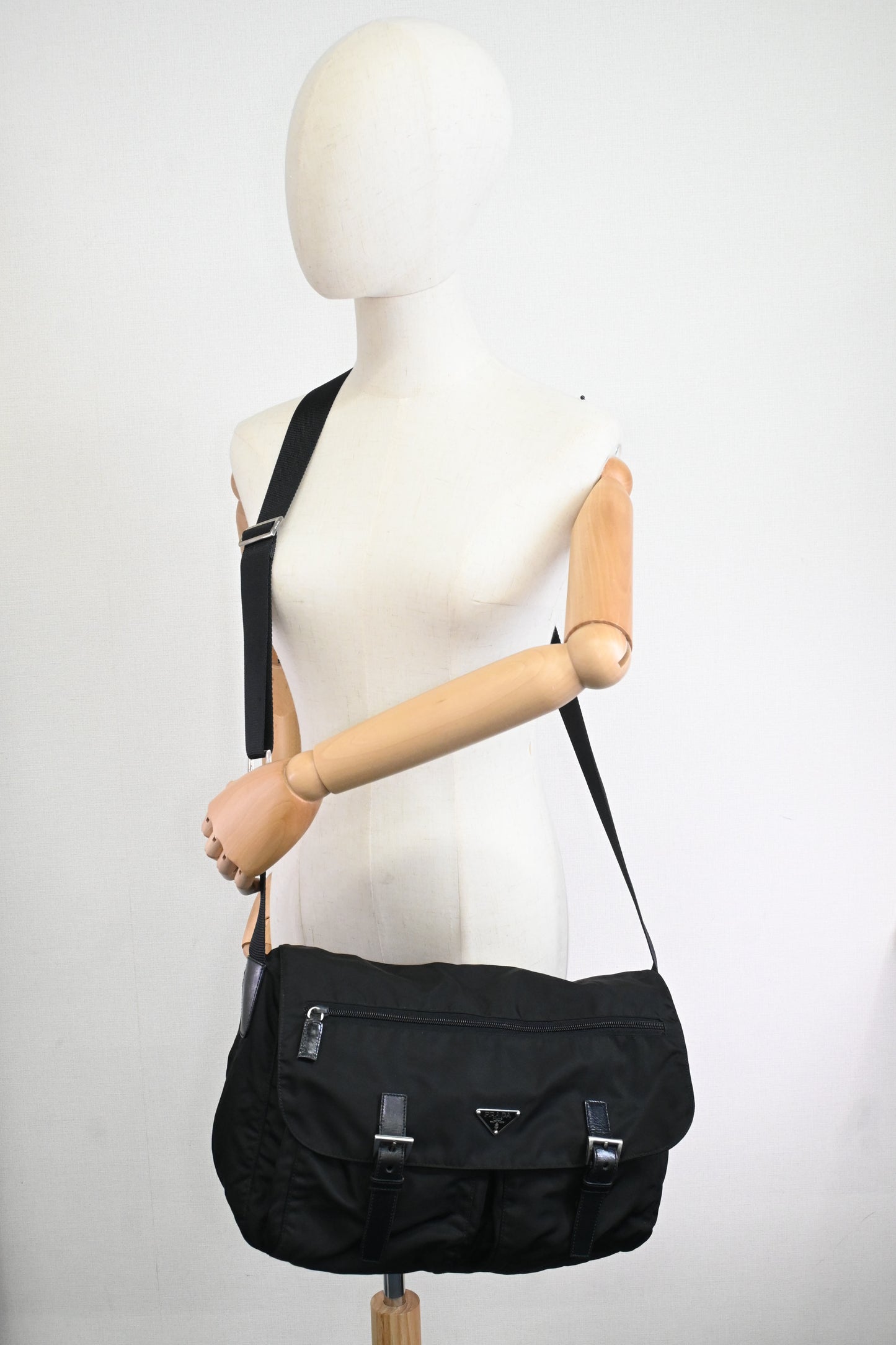 Prada Messenger Bag in Black Nylon Canvas