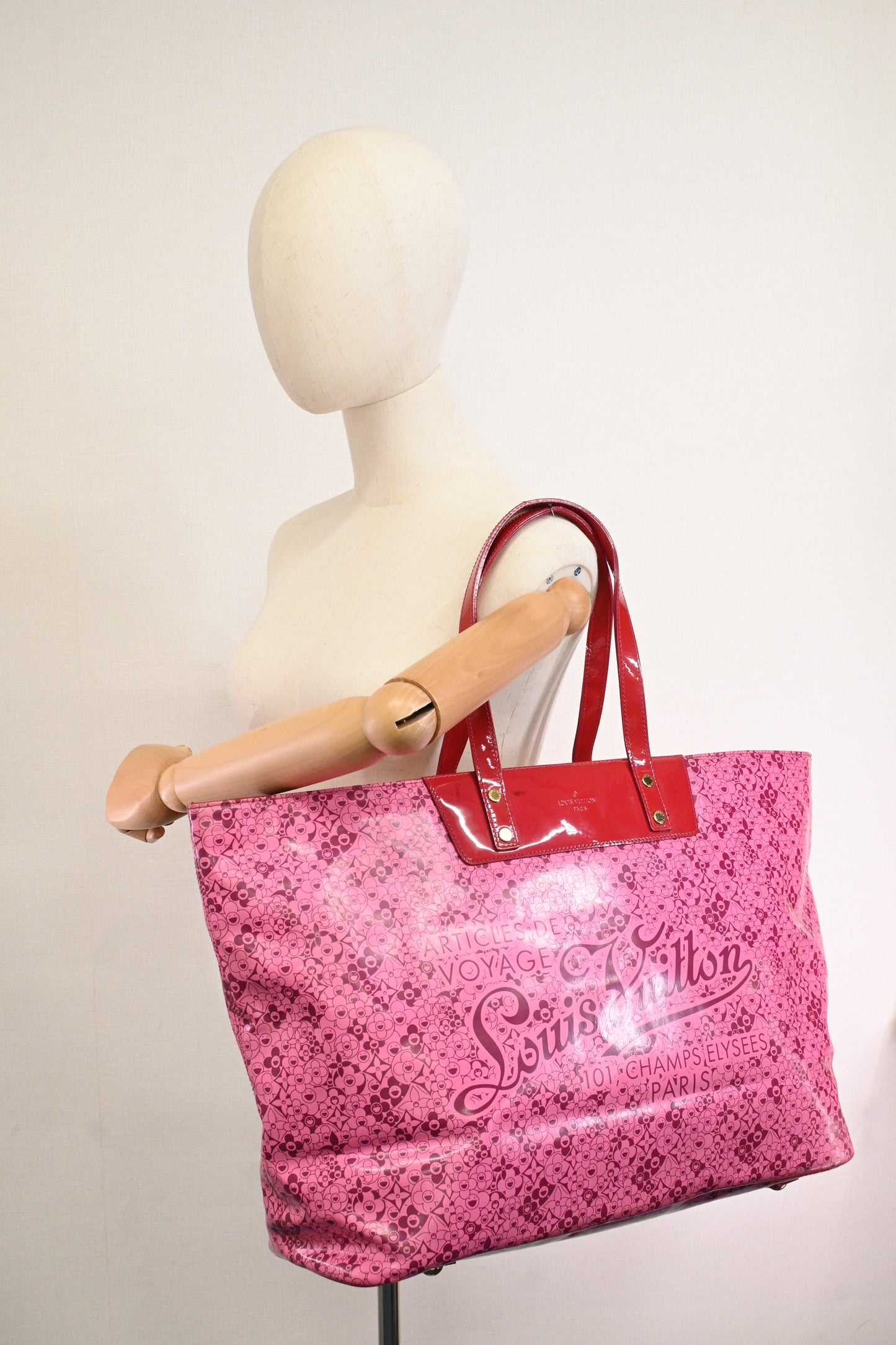 Louis Vuitton Cosmic Blossom Tote in Pink Vinyl Canvas
