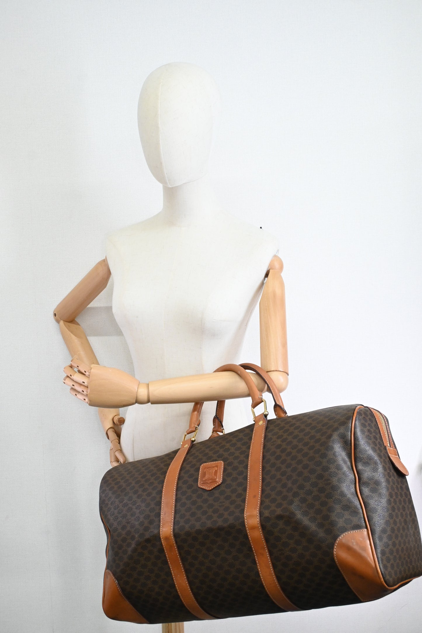 Celine Duffle Bag in Brown Macadam Canvas