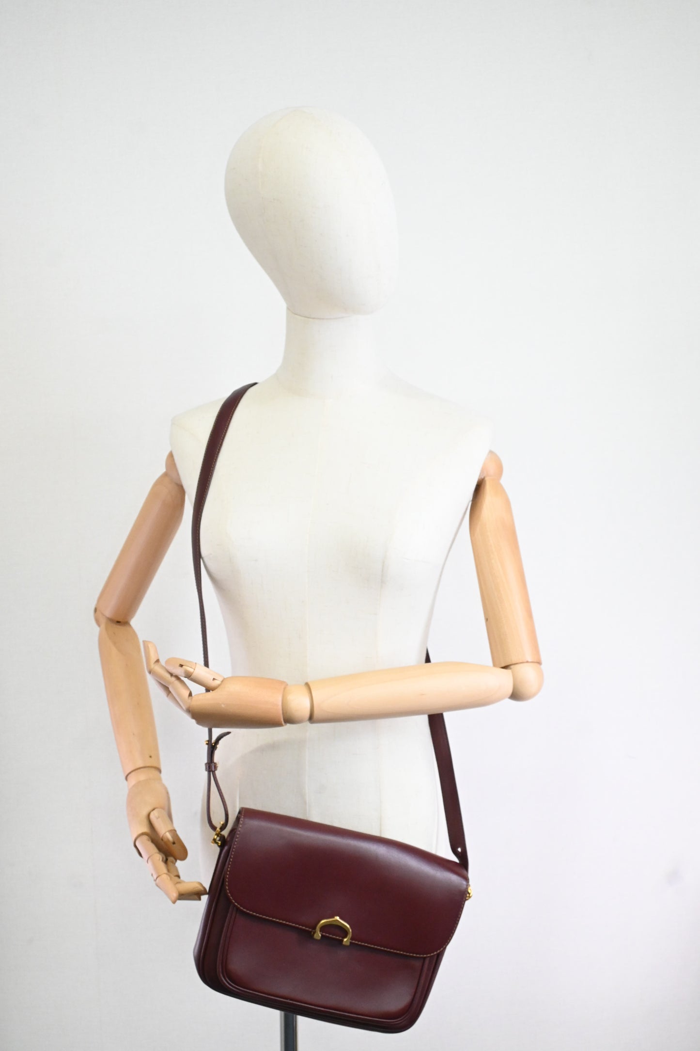 Cartier Crossbody Bag in Burgundy Leather