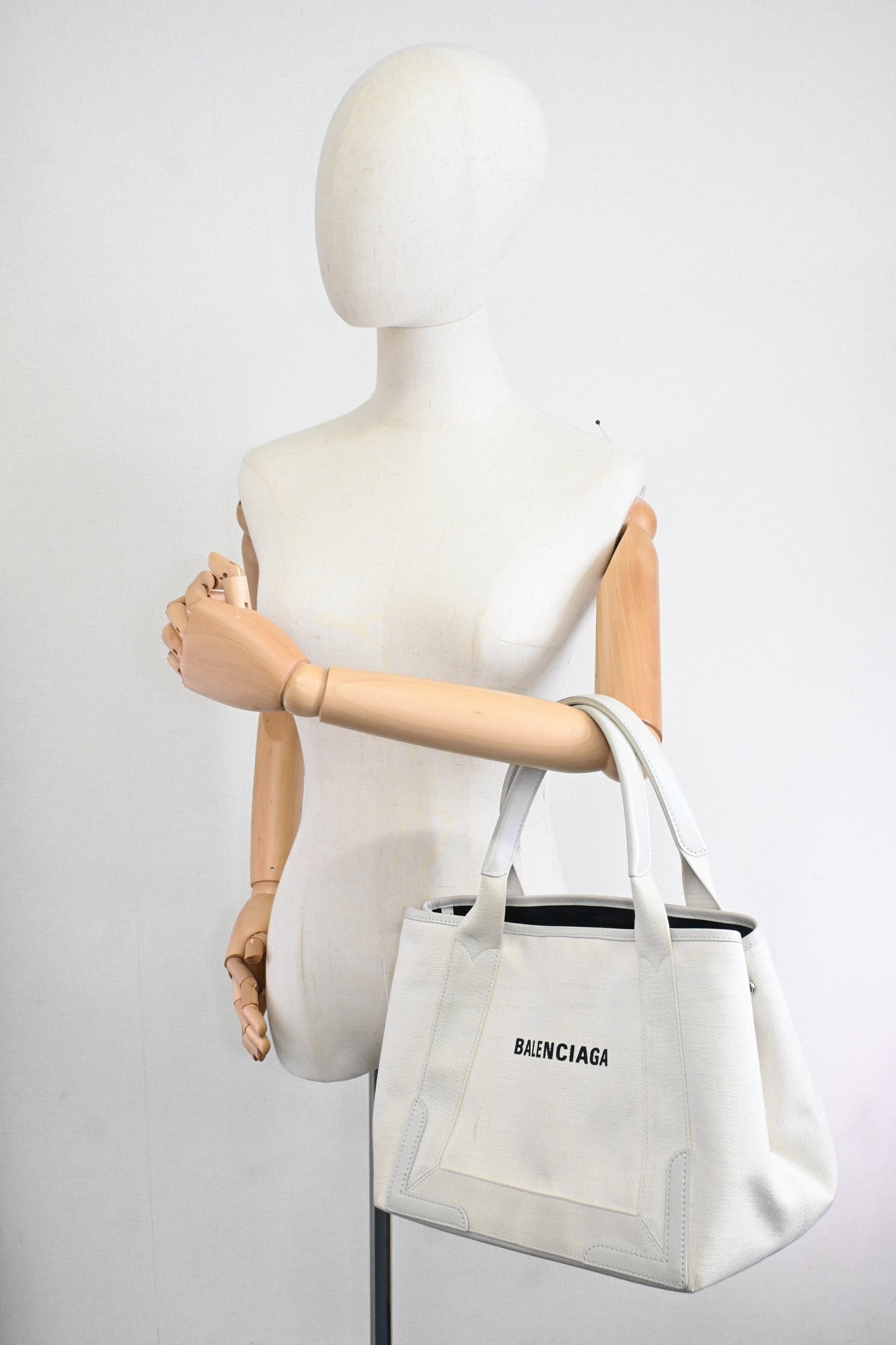 Balenciaga Cabas Small in Ivory White Canvas