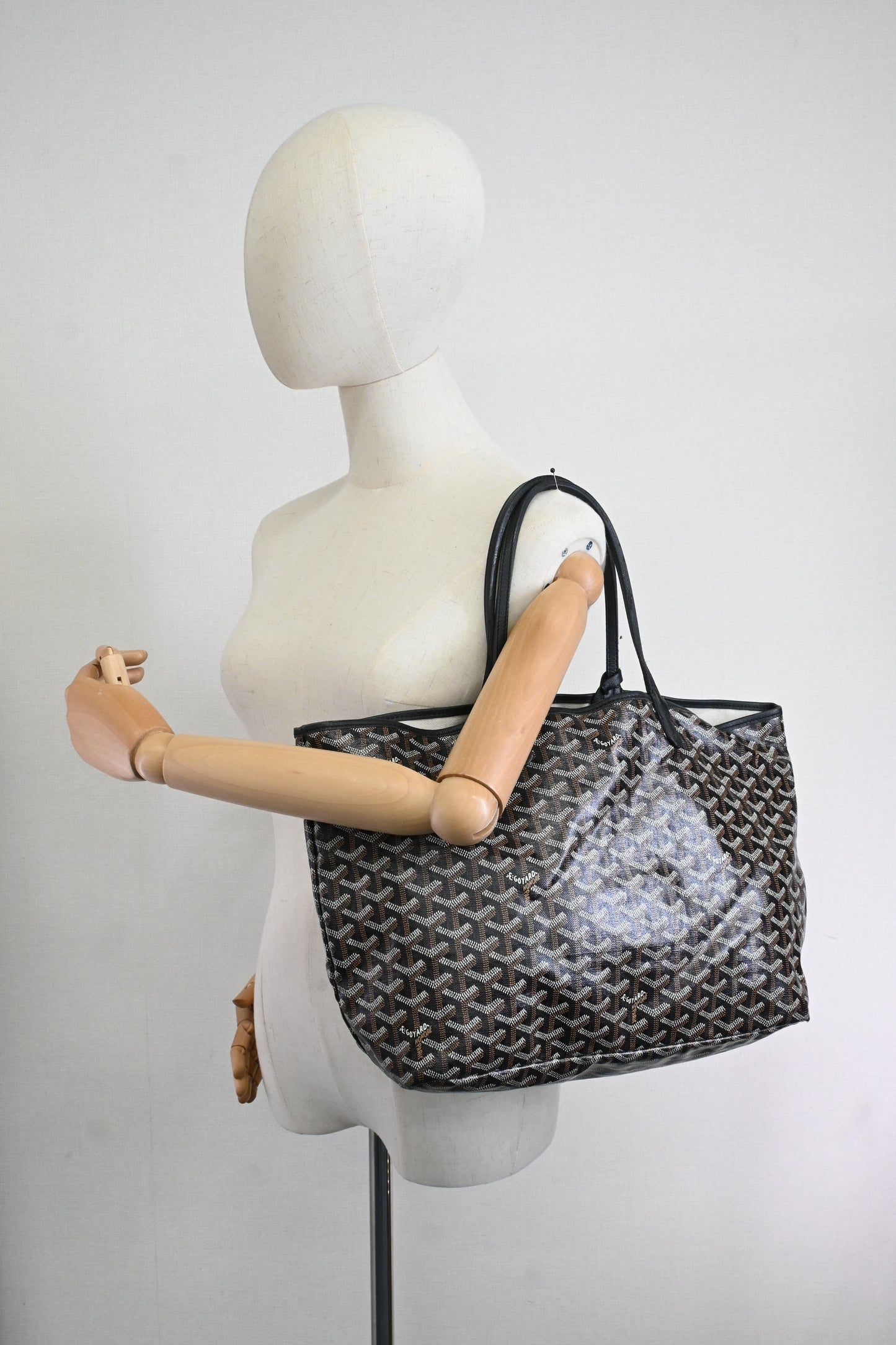 Goyard Saint Louis PM in Black Goyardine Canvas