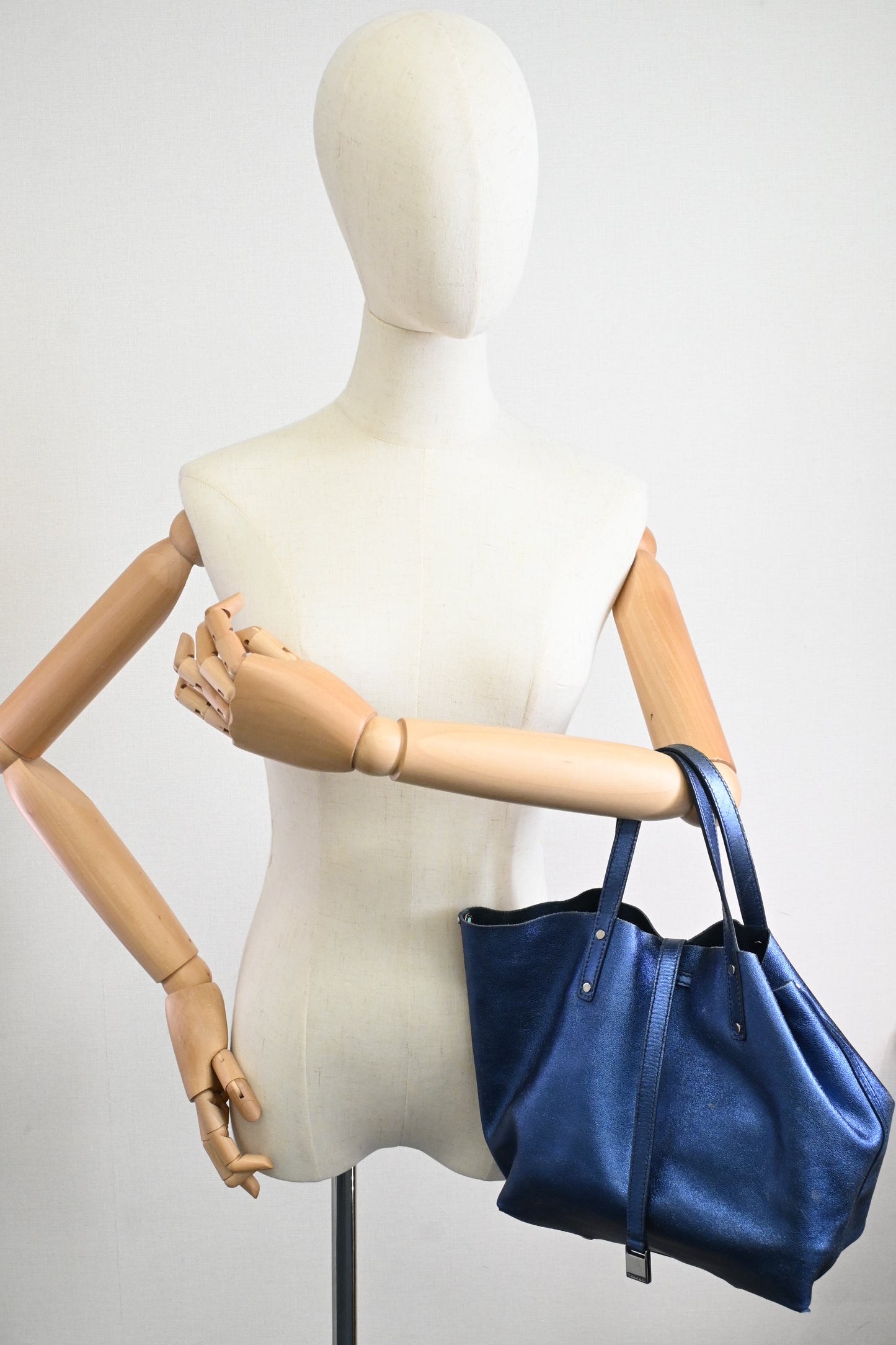 Tiffany & Co. Reversible Tote in Metallic Blue Leather