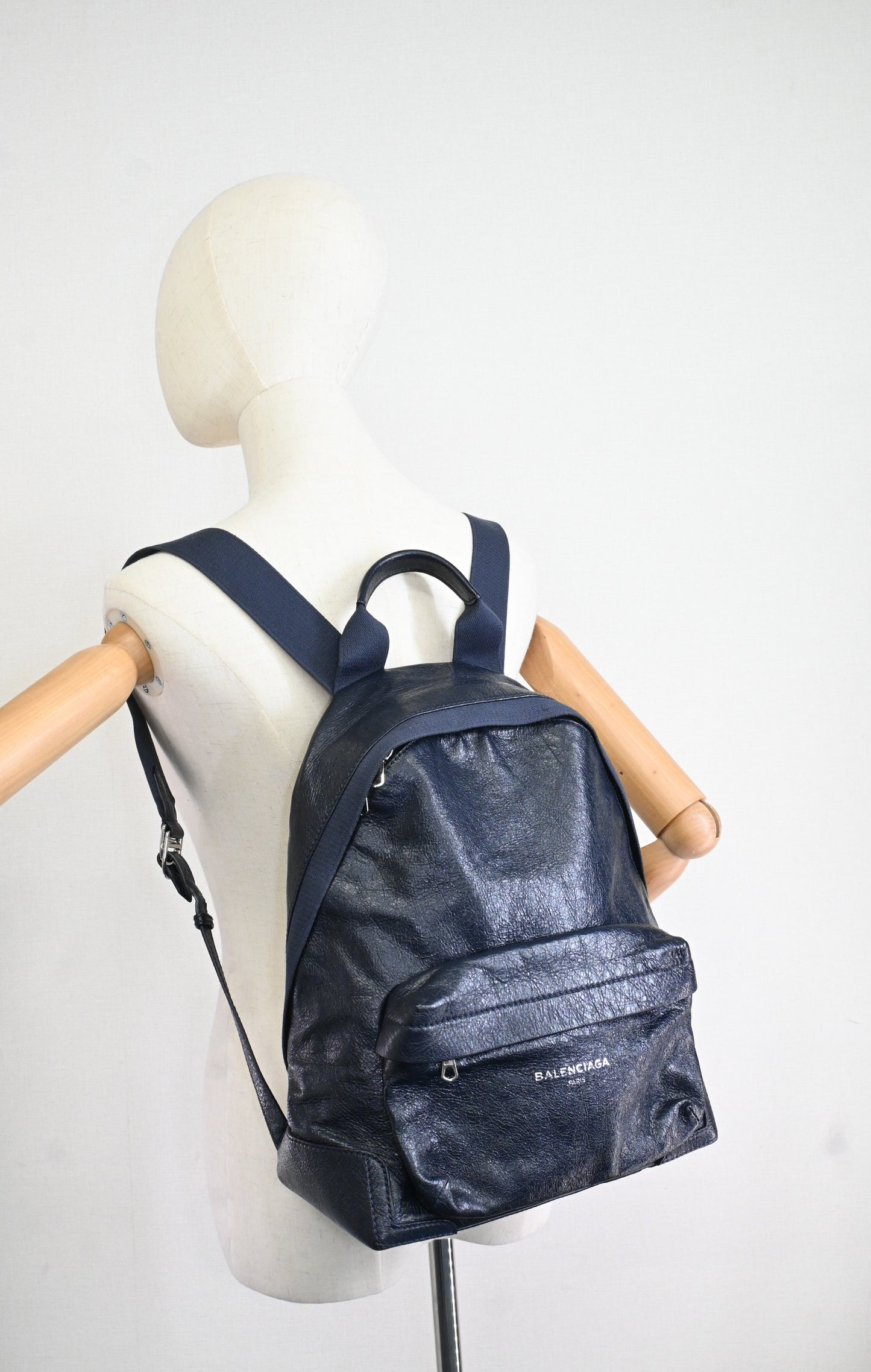 Balenciaga Explorer Backpack in Dark Blue Leather
