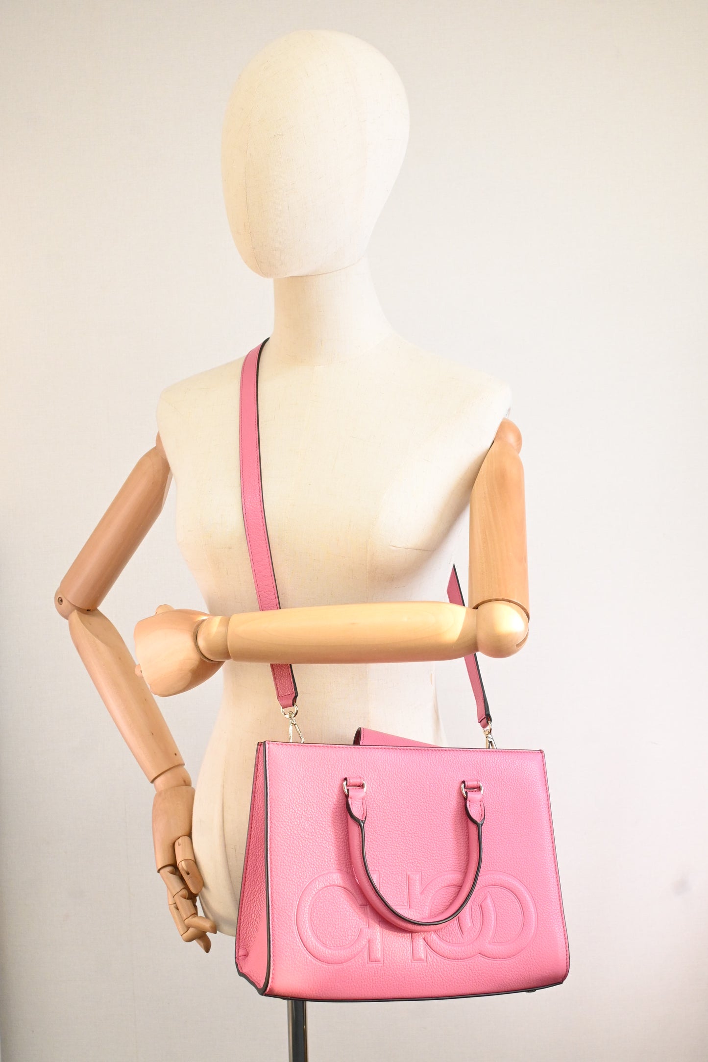 Jimmy Choo Small Book Tote in Pink Leather
