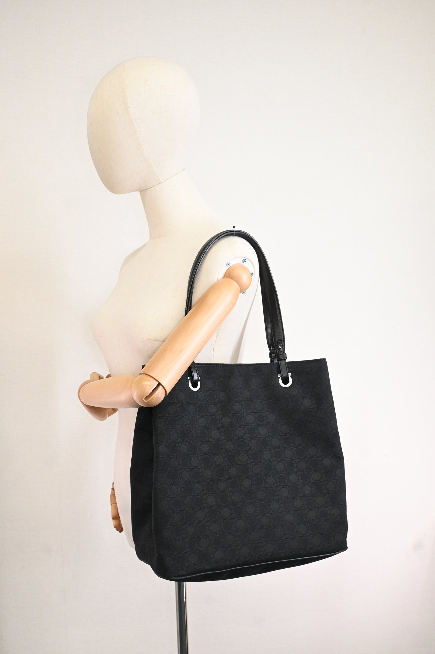 Ferragamo Tote in Black Canvas