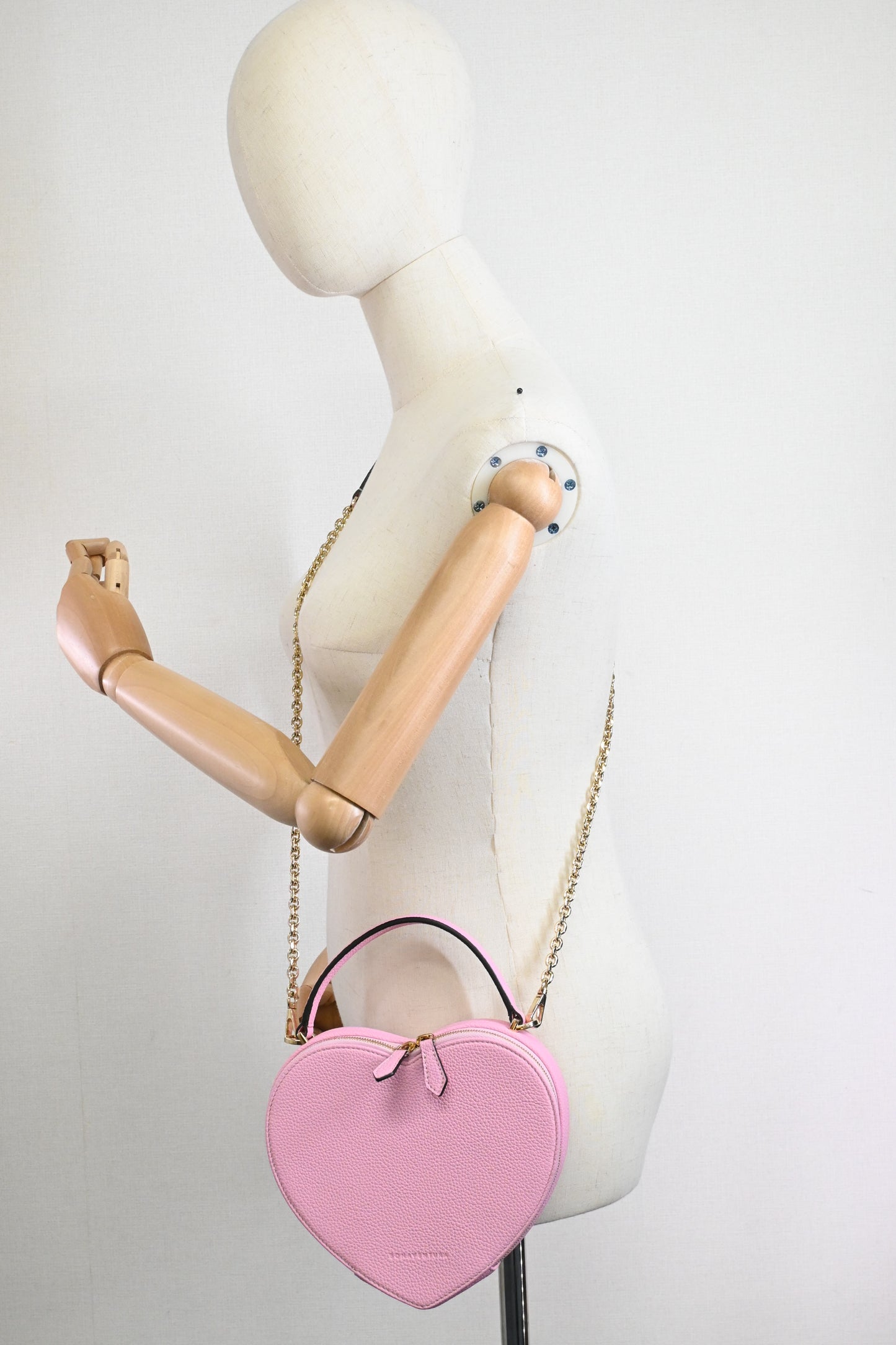 Bonaventura Alia Heart Bag in Taffy Pink Leather