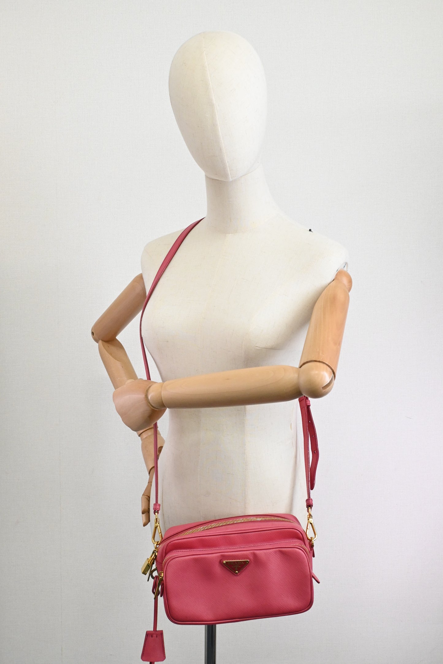 Prada Crossbody Bag in Pink Saffiano Leather