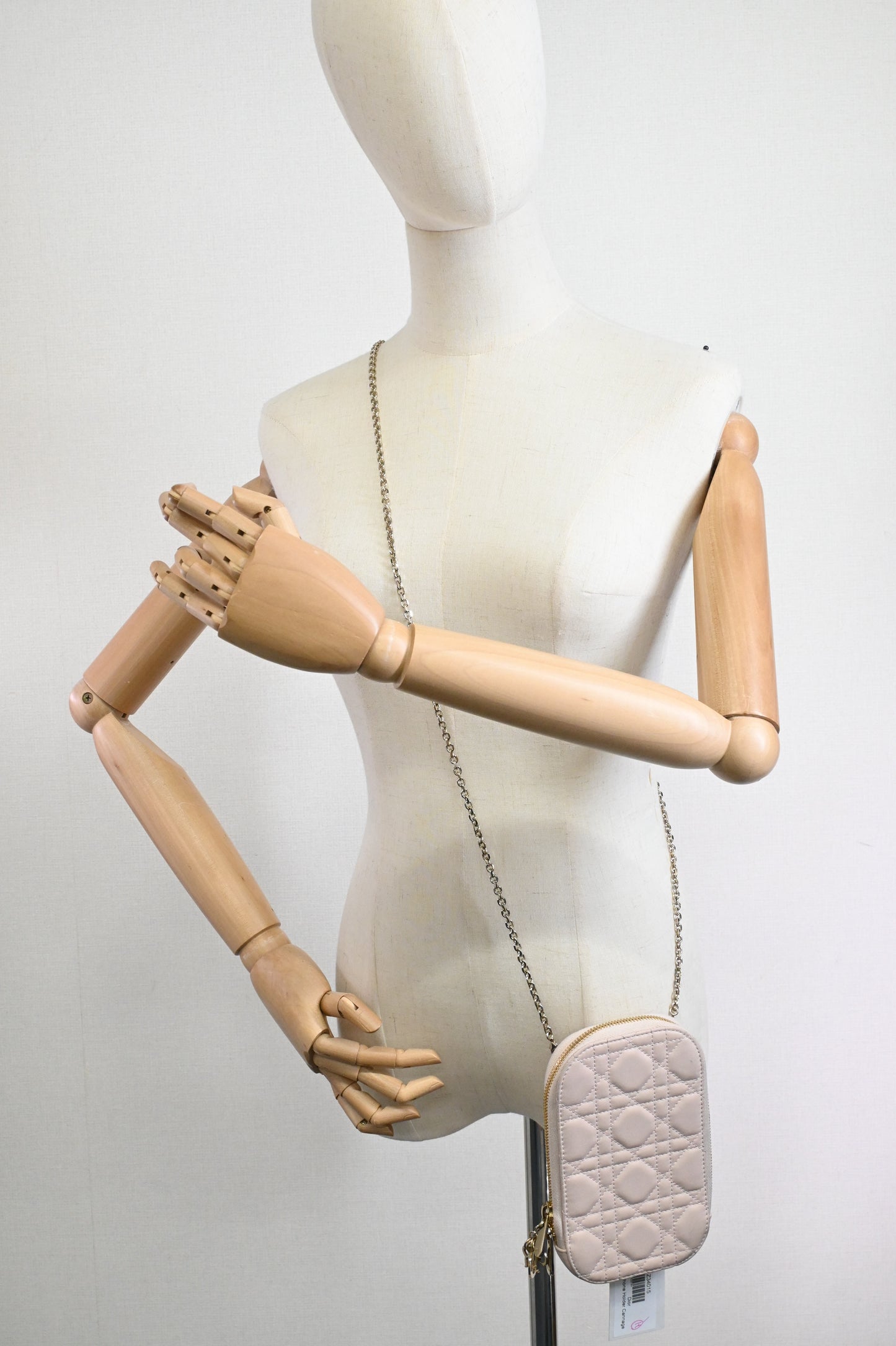 Dior Call in Dior Phone Bag in Cream Cannage Leather