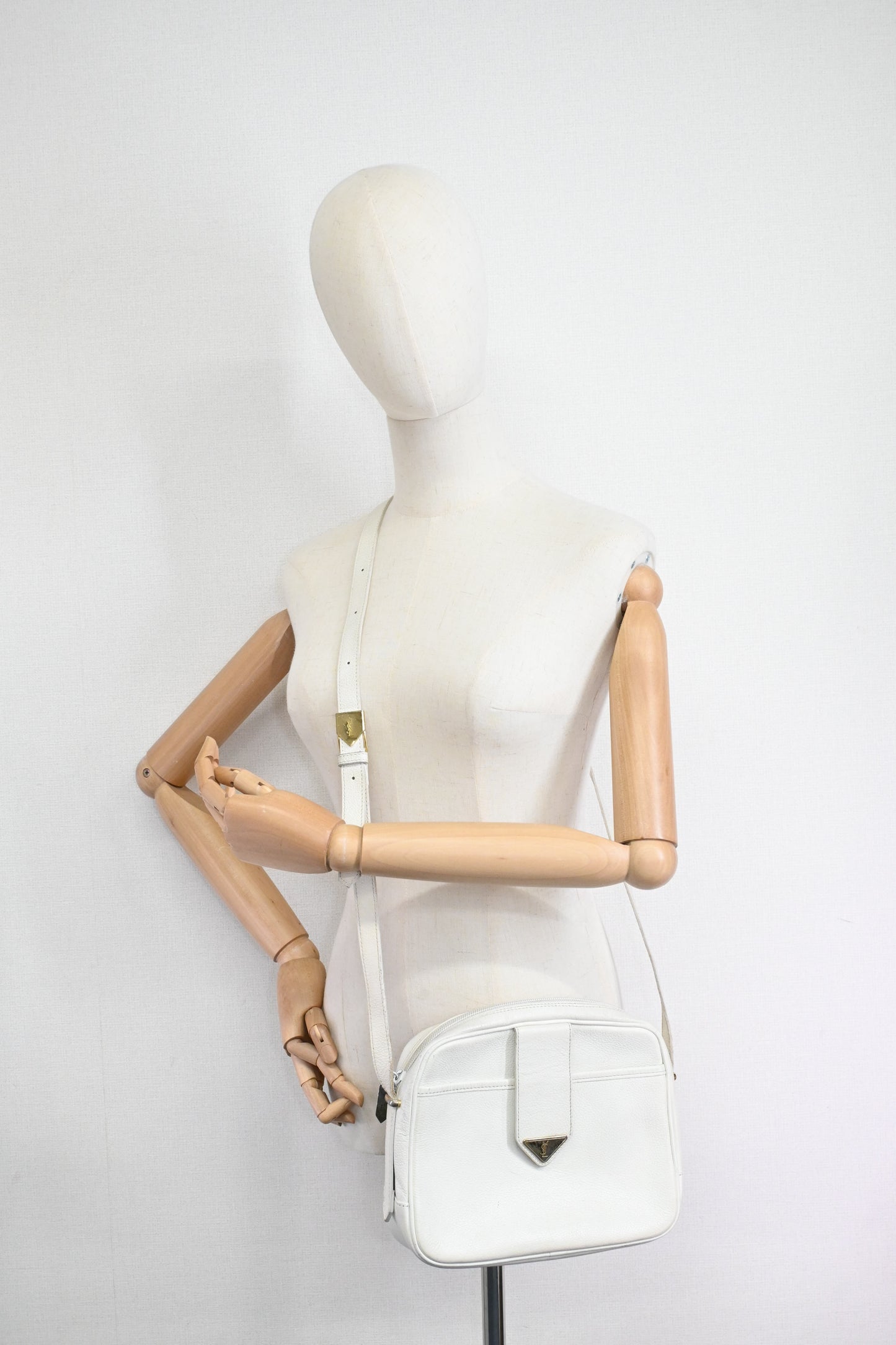 YSL Saint Laurent Crossbody in White Leather