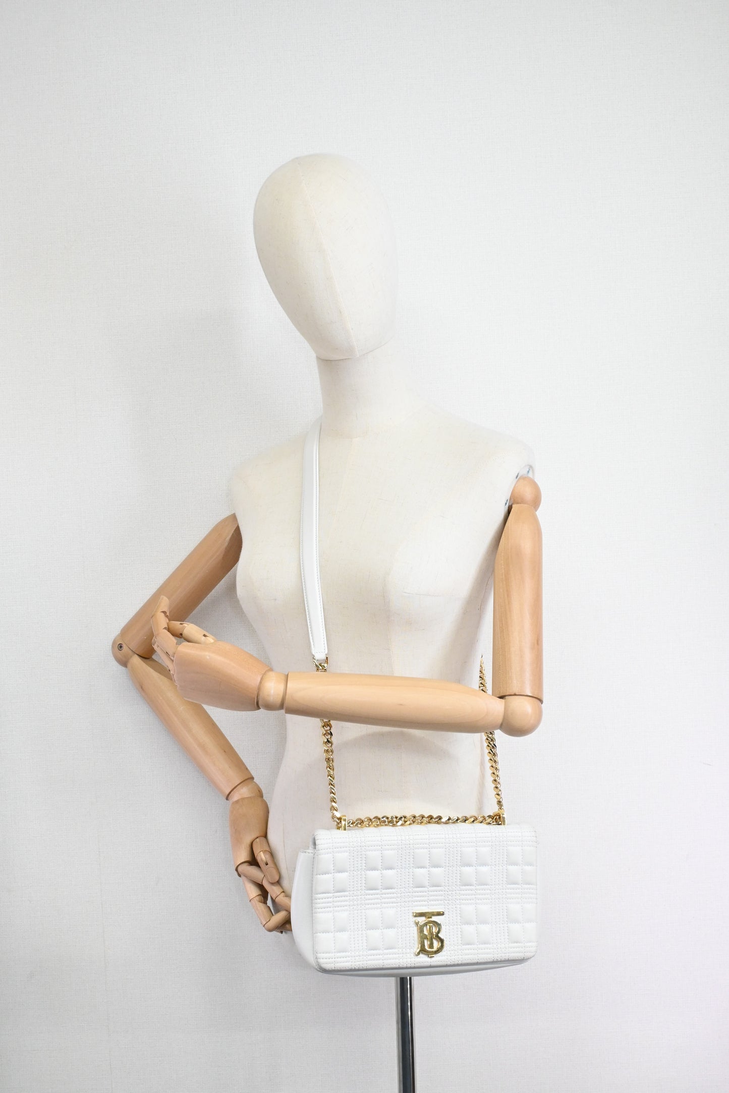 Burberry Lola Crossbody in White Leather