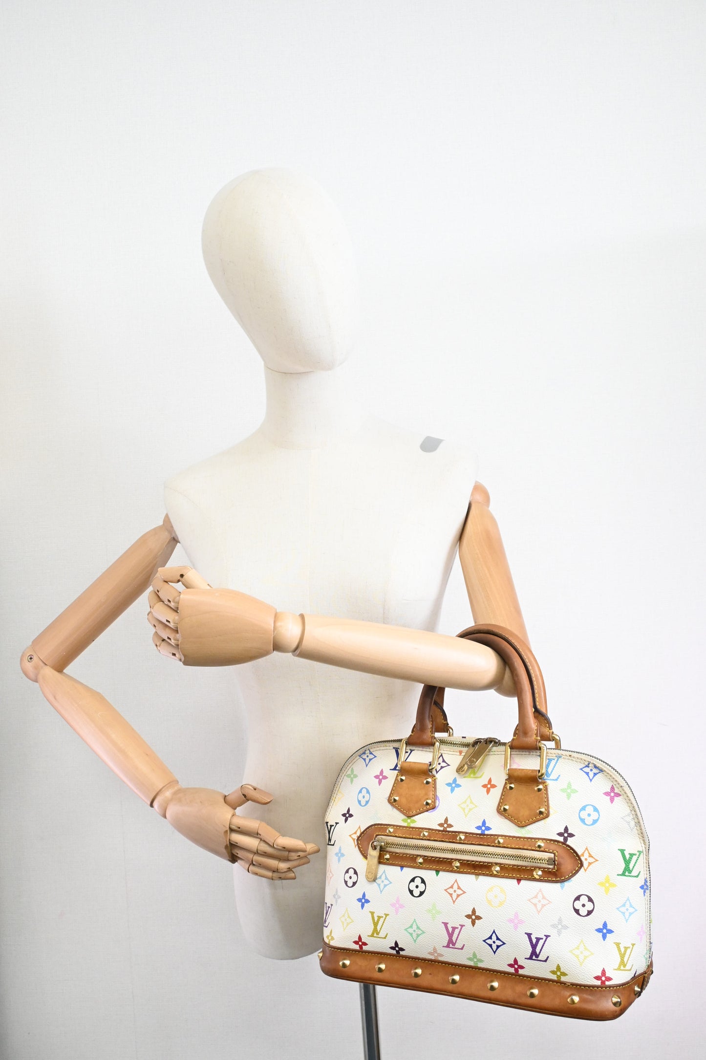 Louis Vuitton Alma PM in White Multicolor Monogram Canvas