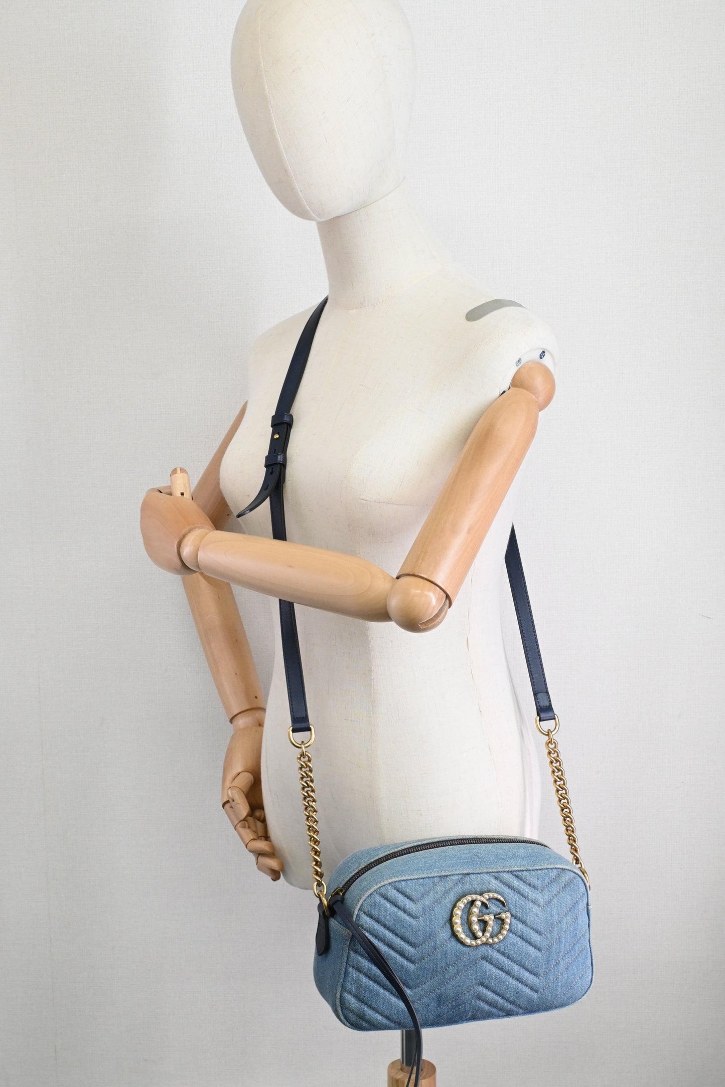 Gucci Marmont Crossbody Bag in Blue Denim Canvas