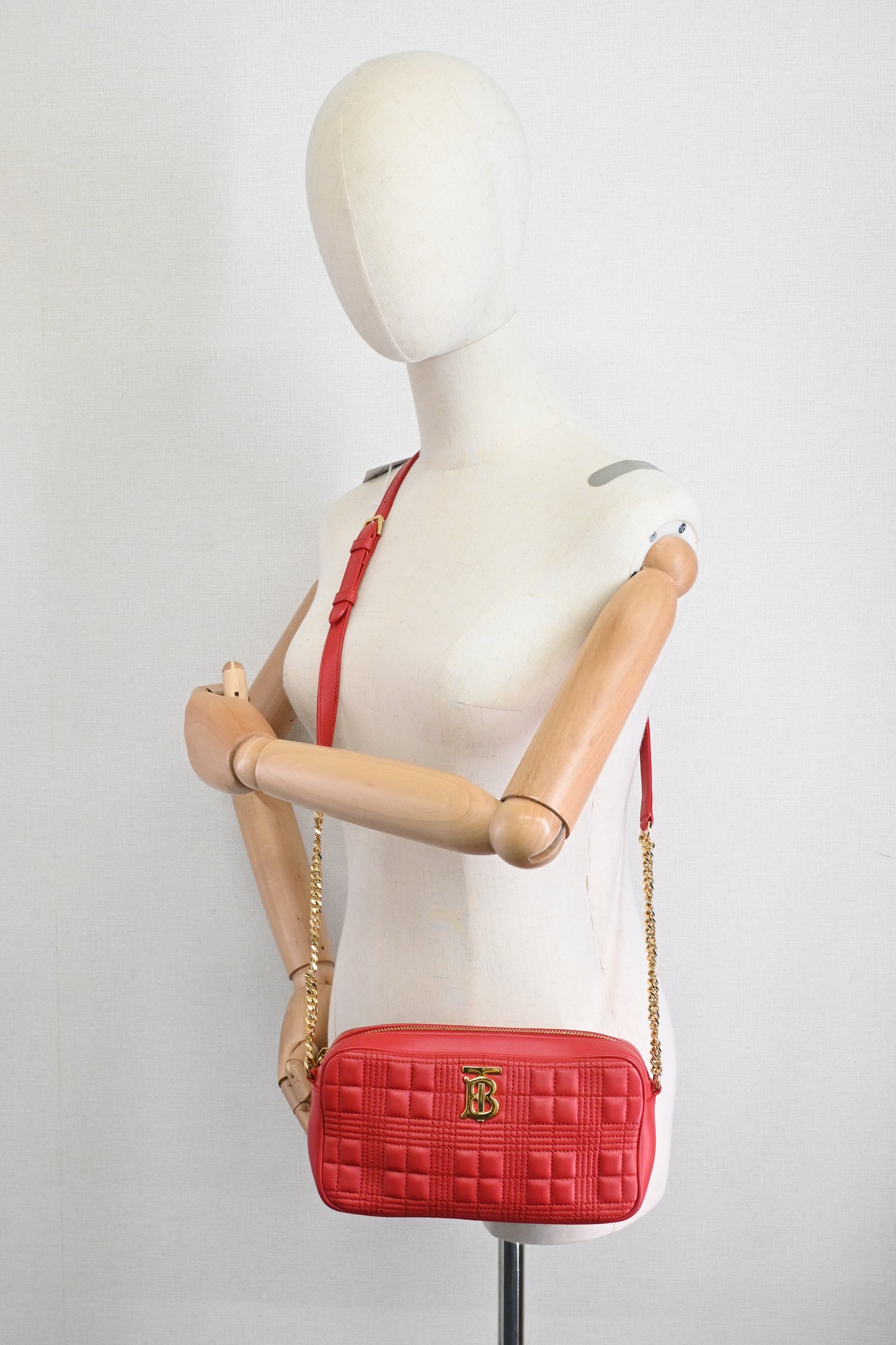 Burberry Lola Camera Bag in Red Leather
