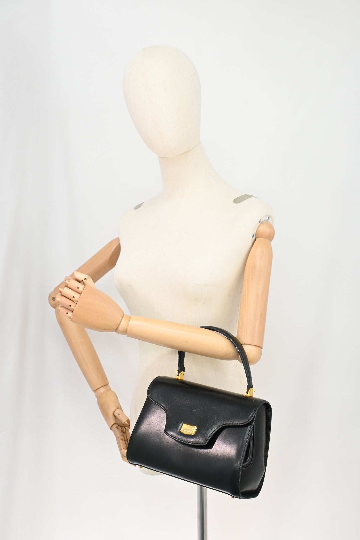 Bally Top Handle Handbag in Black Leather