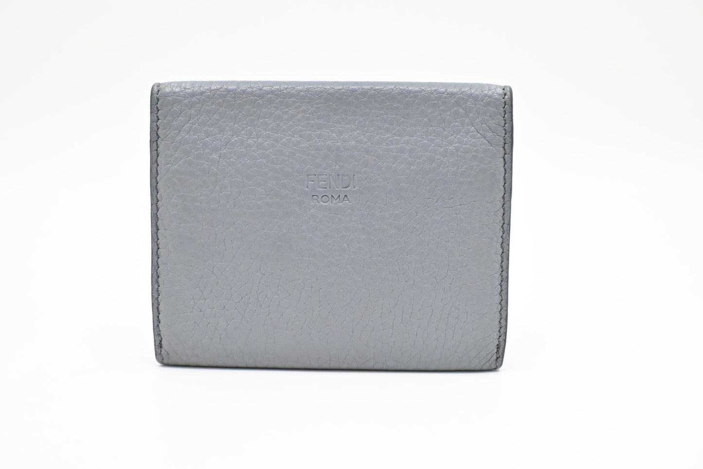 Fendi Peekaboo Mini Wallet in Light Blue Leather