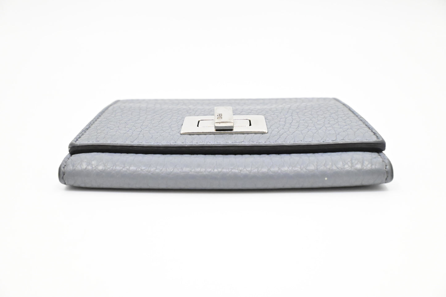 Fendi Peekaboo Mini Wallet in Light Blue Leather