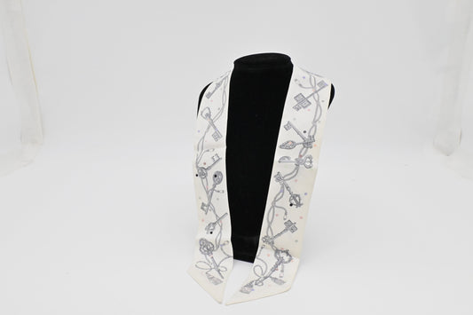 Hermes Twilly in White Silk