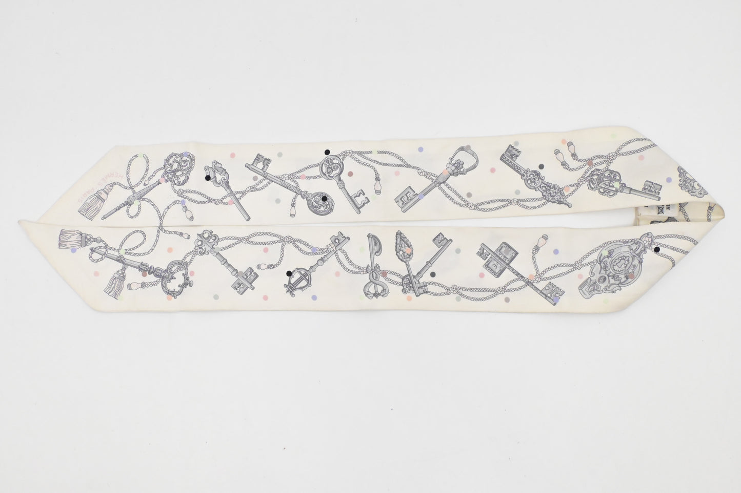 Hermes Twilly in White Silk