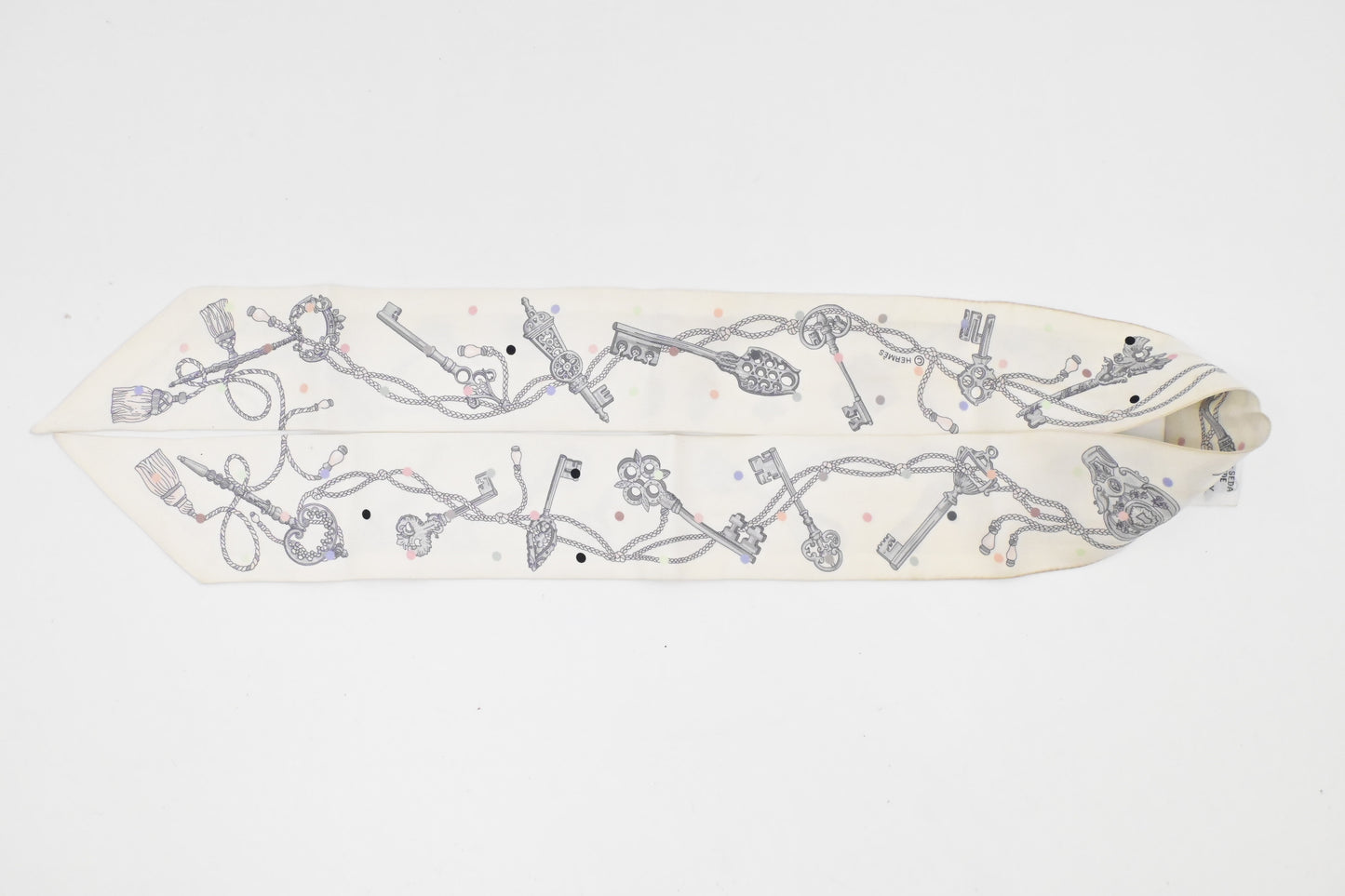 Hermes Twilly in White Silk